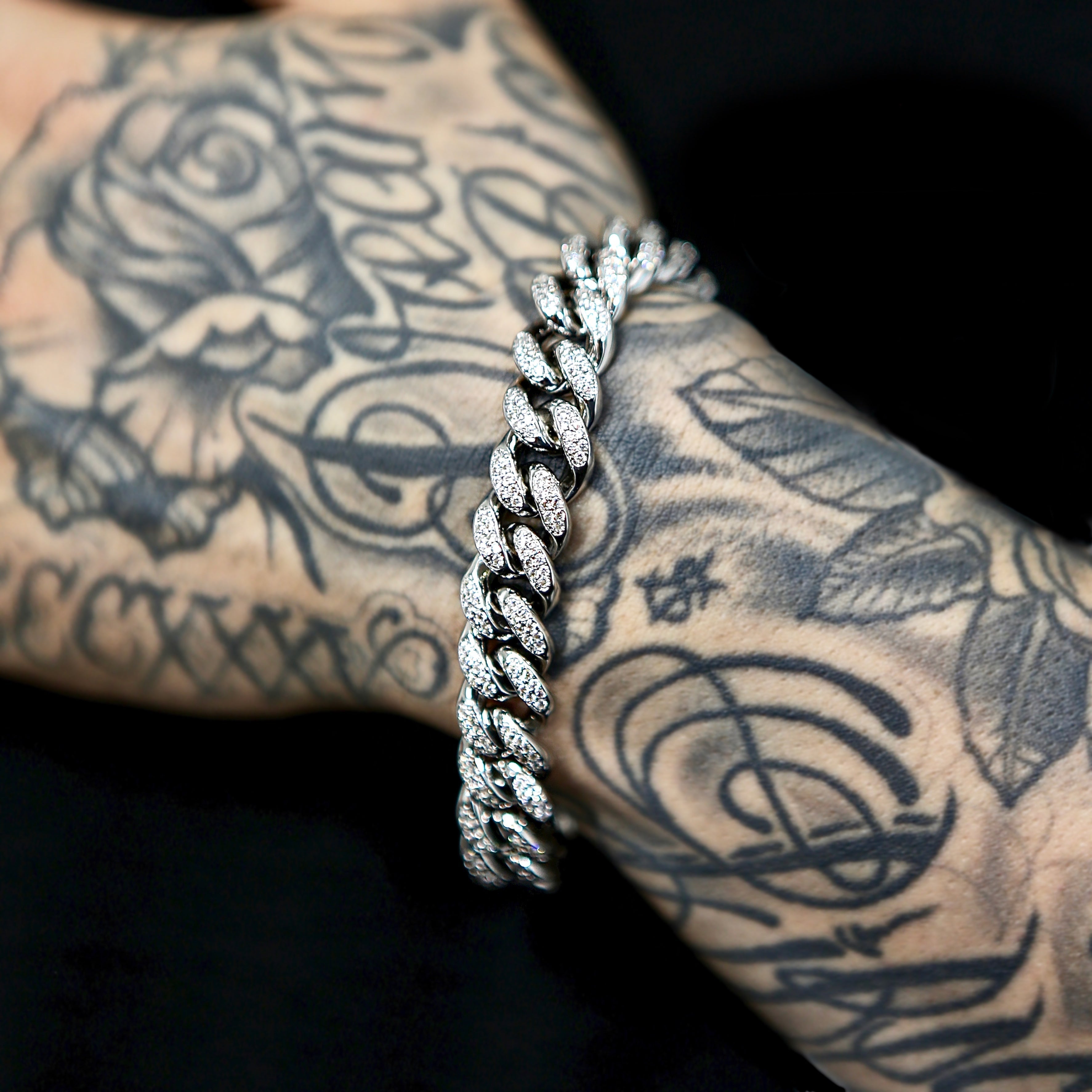 12mm Iced Cuban Link Bracelet in White Gold: The Boldest Wrist in Miami