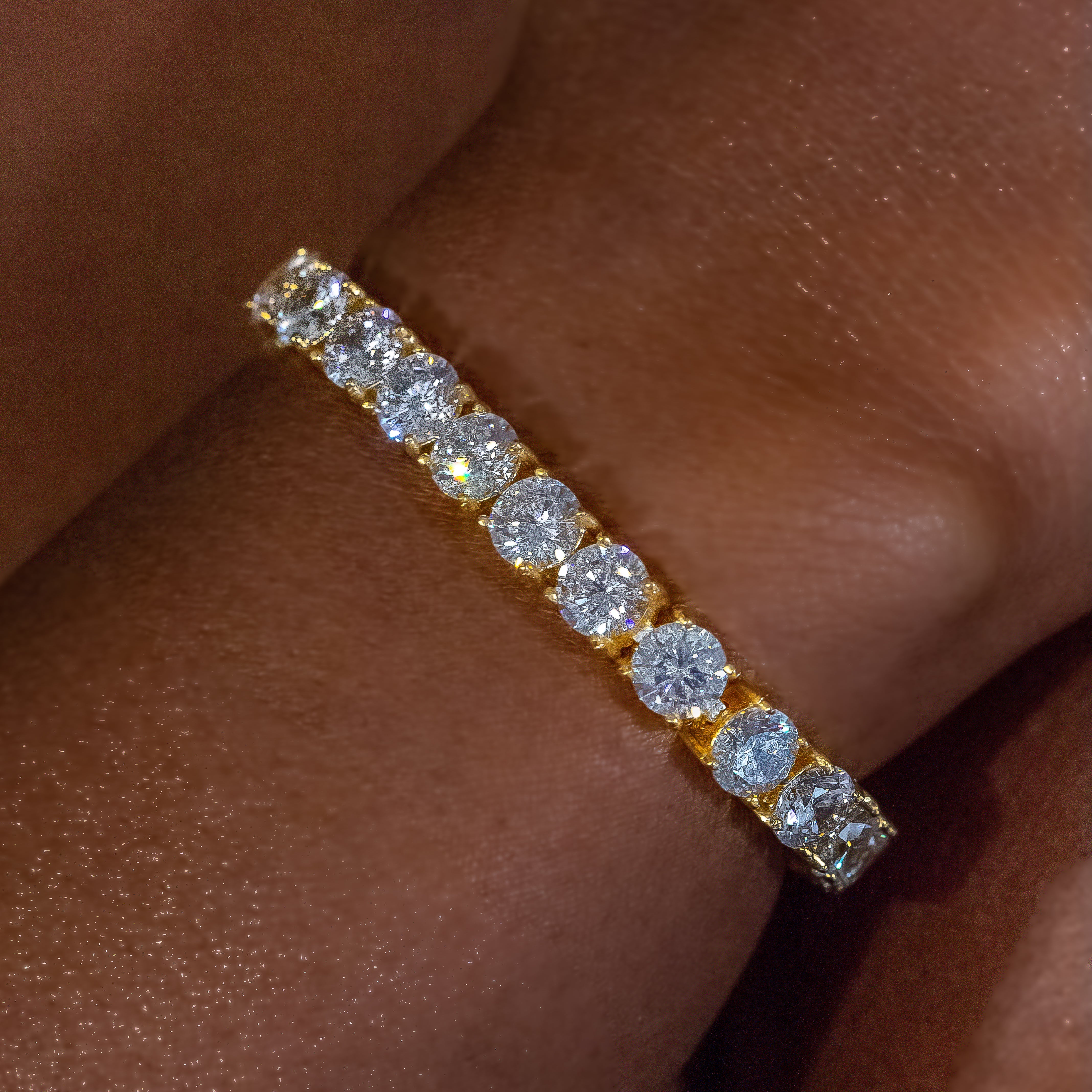 SKRT 6mm yellow gold diamond tennis bracelet in 18K yellow gold