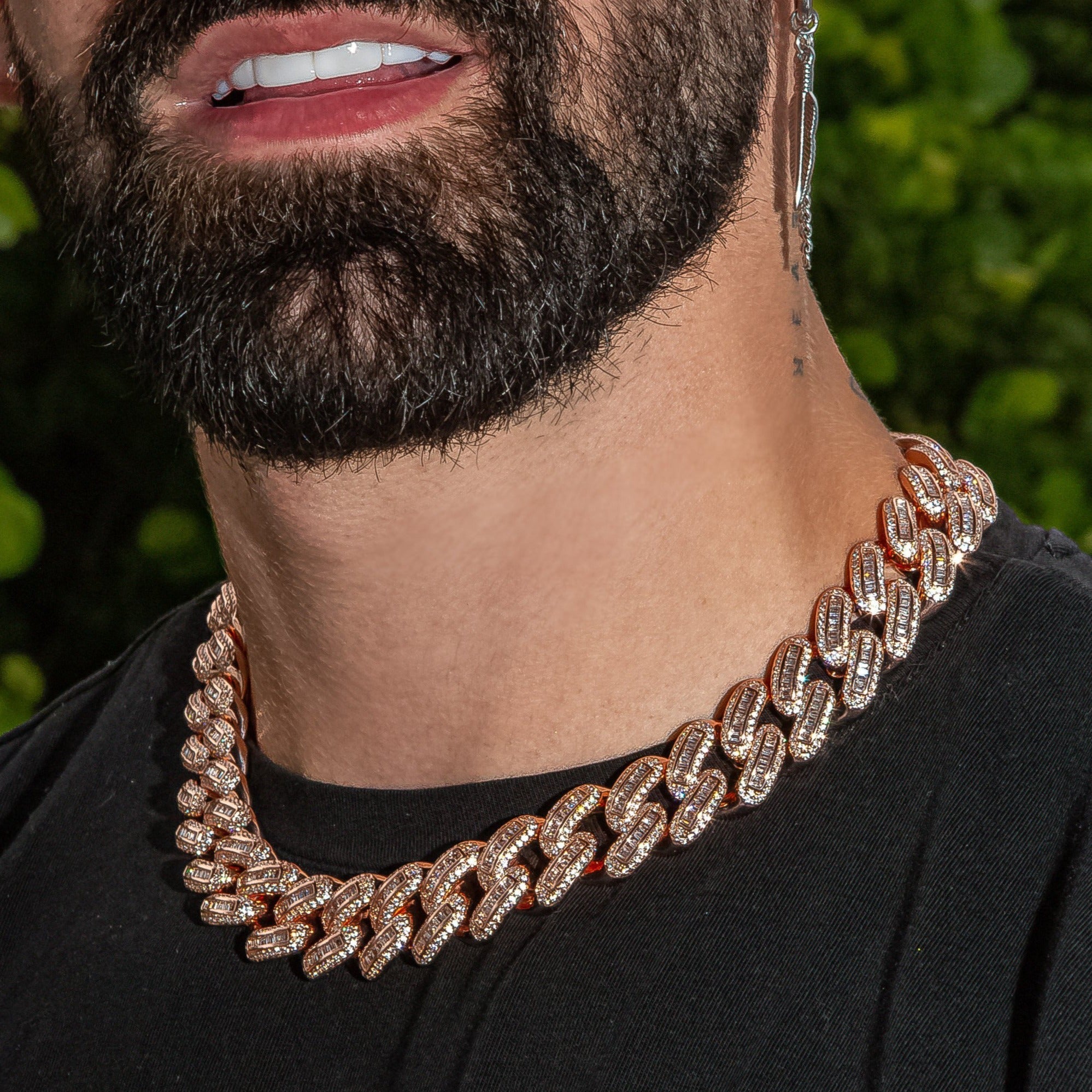 18mm Bugatti Link Chain - 18K Rose Gold · male-model