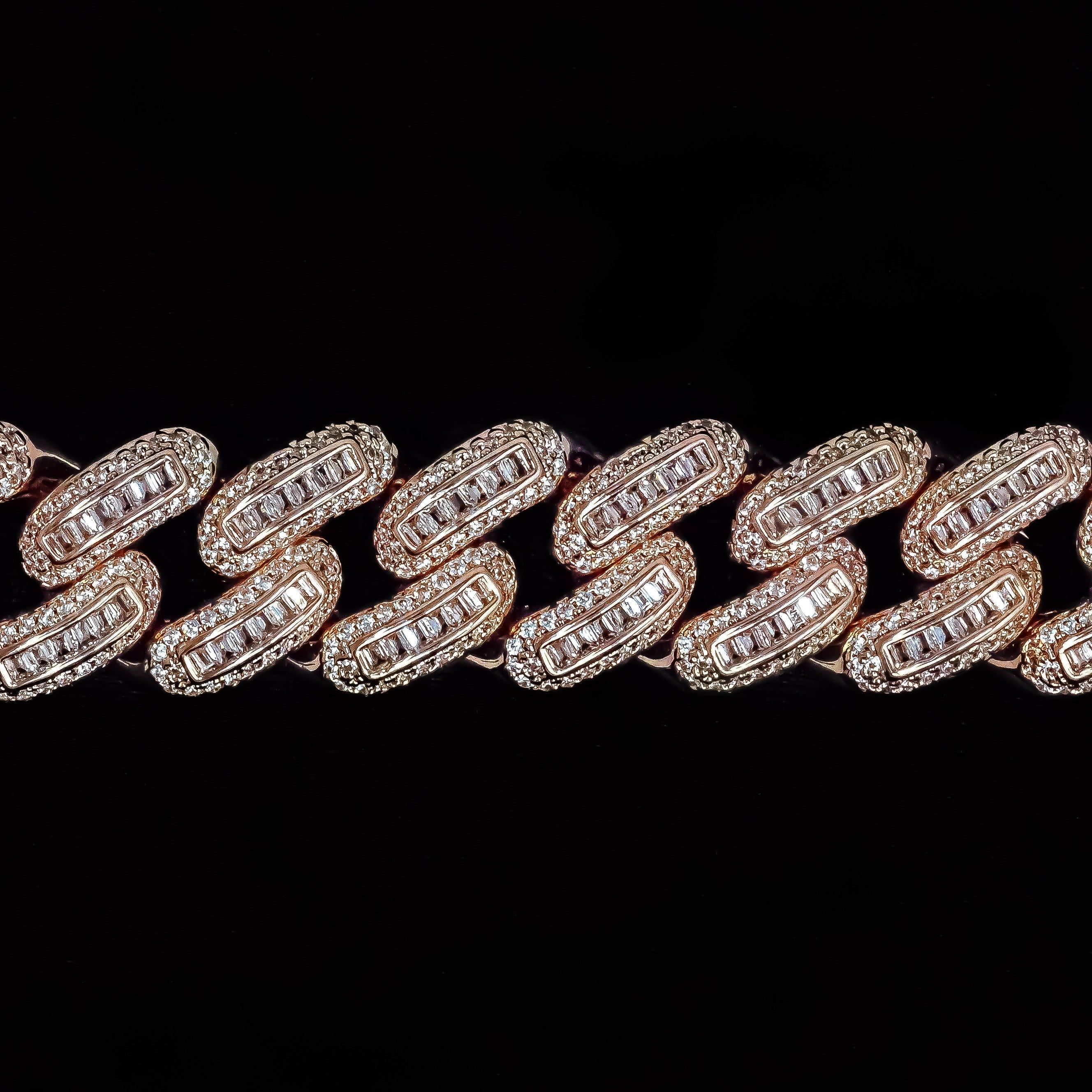 SKRT rose gold bugatti link studio shot · female-model
