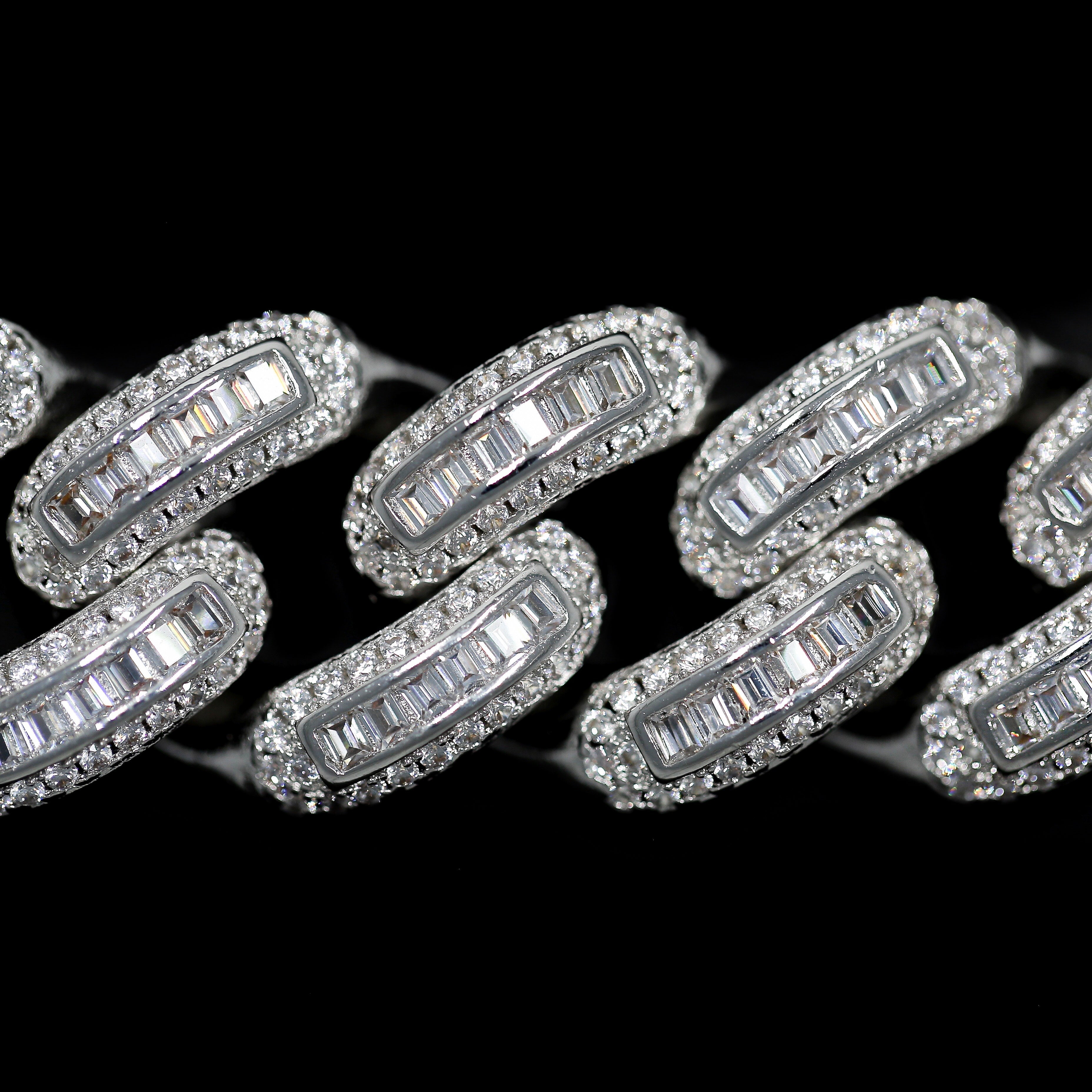SKRT 18mm white gold bugatti link studio shot · female-model