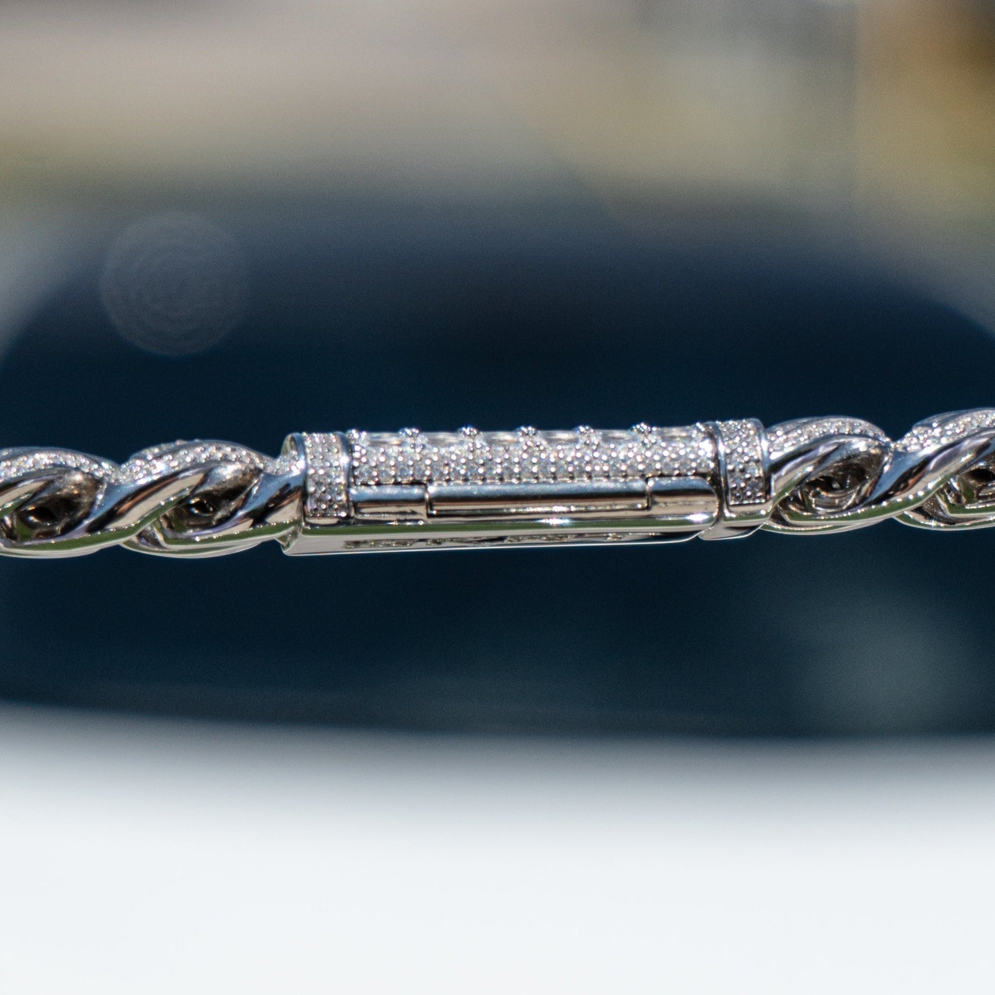 18mm Bugatti Link Choker/ Necklace - 18K White Gold · female-model