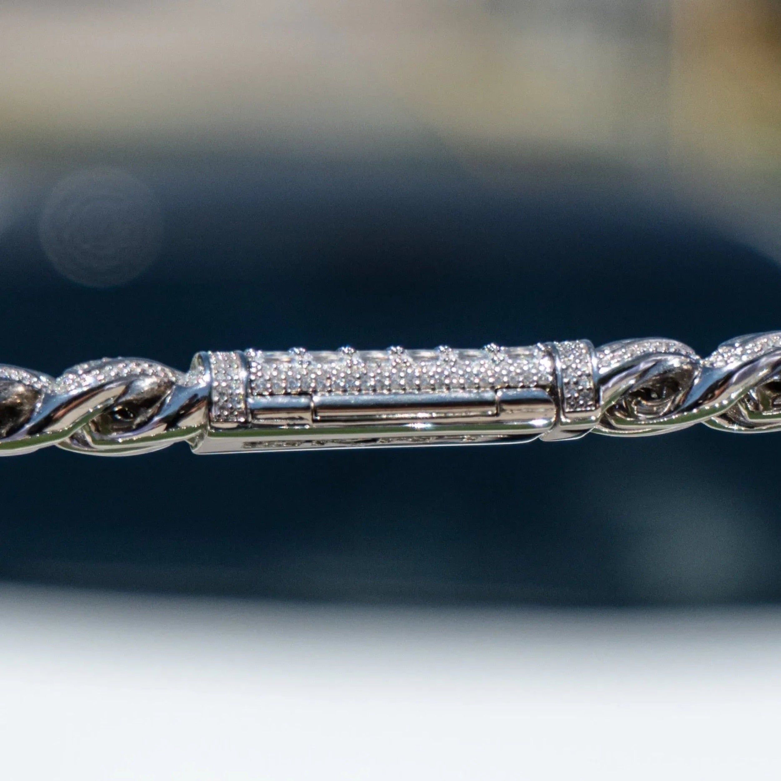 18mm White Gold Bugatti Link Bracelet · male-model