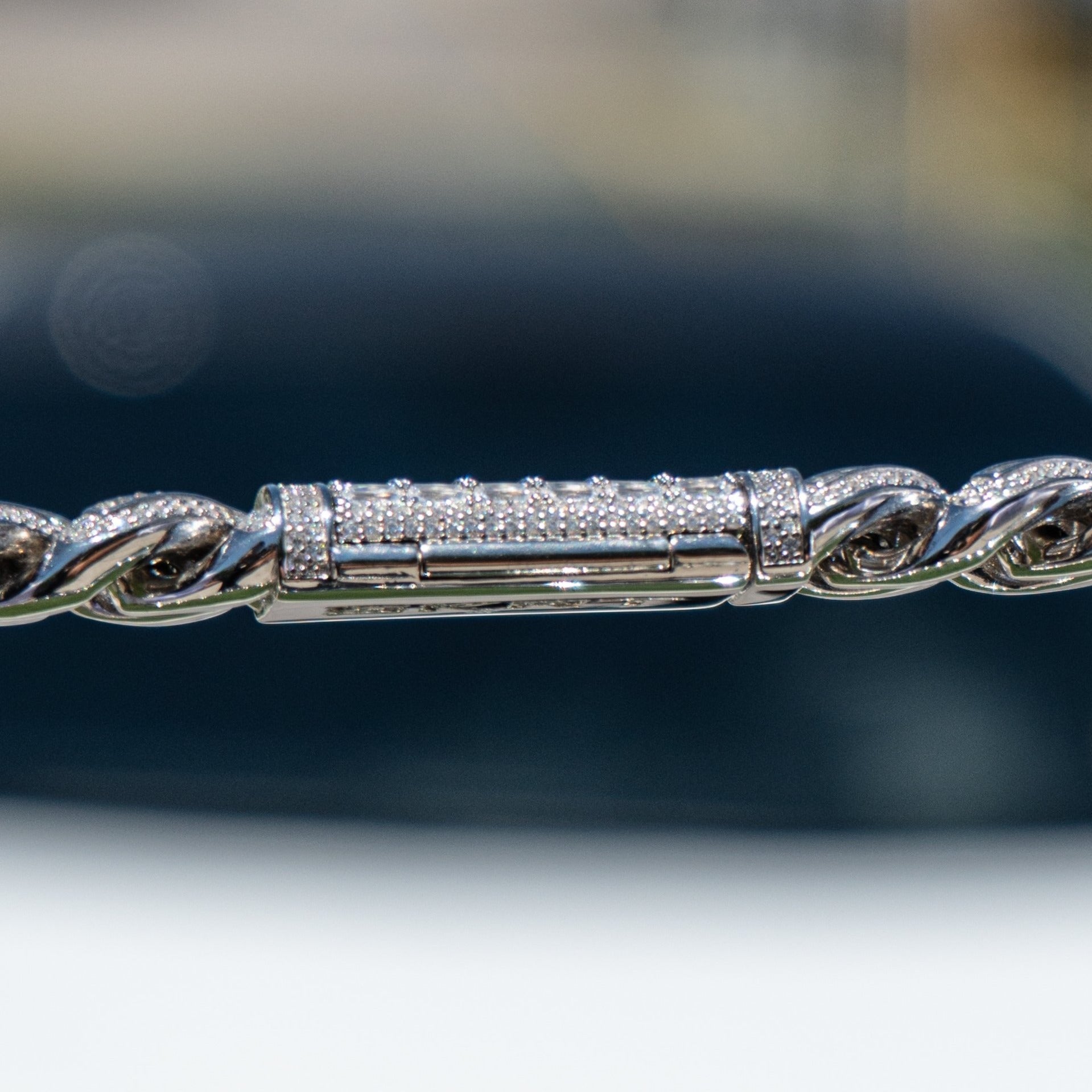 18mm White Gold Bugatti Link Bracelet (view 6 of 6) · male-model