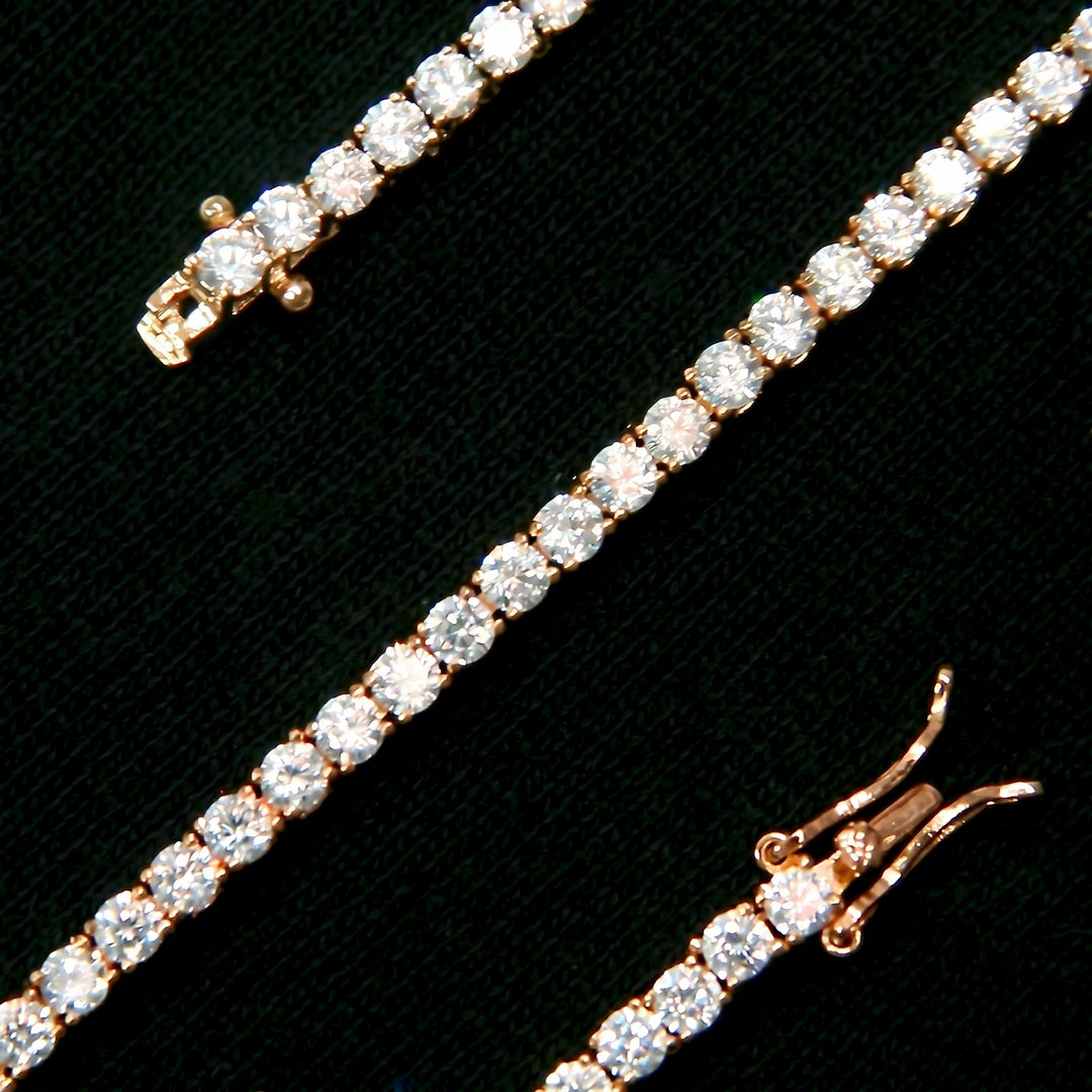3mm Tennis Bracelet - 18K Rose Gold · male-model