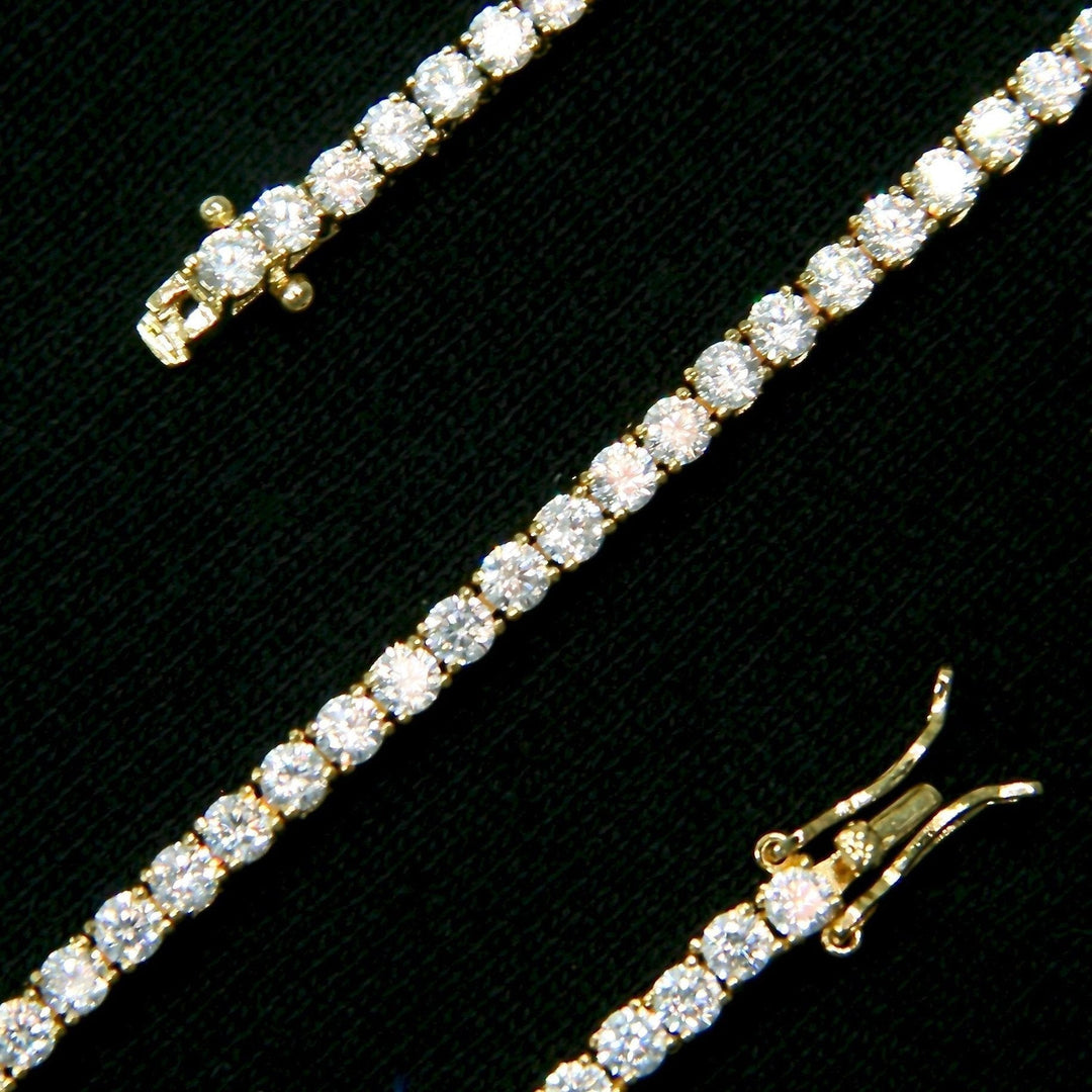 3mm Tennis Bracelet - 18K Yellow Gold · male-model