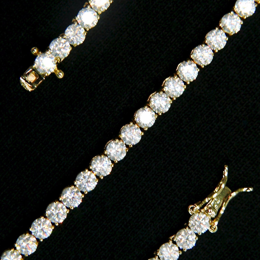 4mm Tennis Bracelet - 18K Yellow Gold · male-model