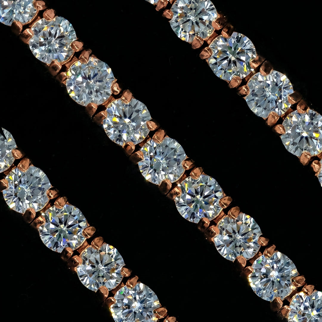 5mm Diamond Tennis Choker/ Necklace 18K Rose Gold · female-model