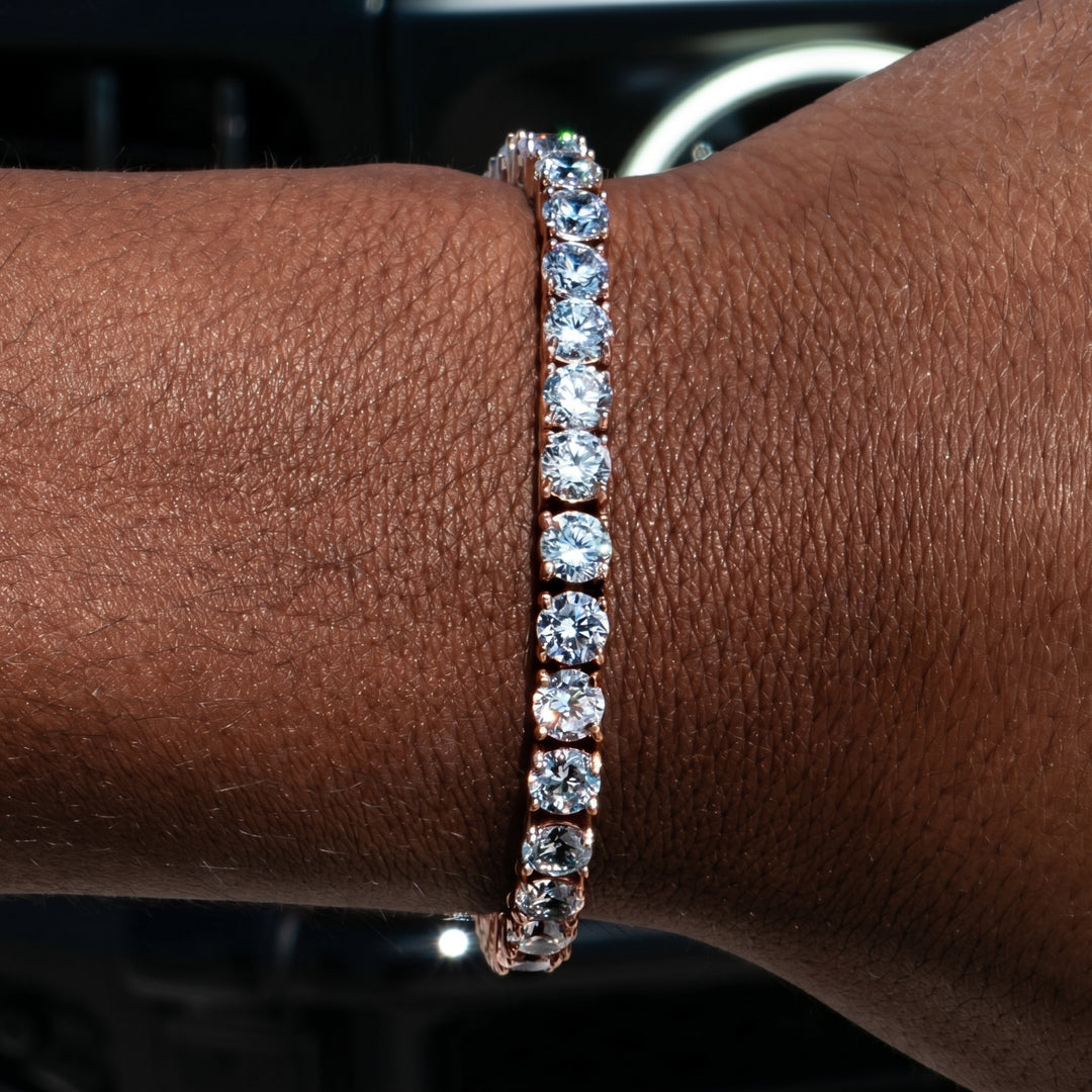 5mm Tennis Bracelet - 18K Rose Gold · male-model