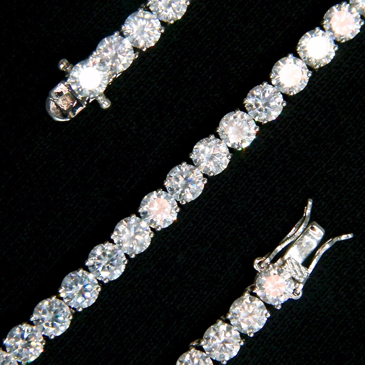SKRT 5mm Tennis Anklet in White Gold, original studio detail on black background