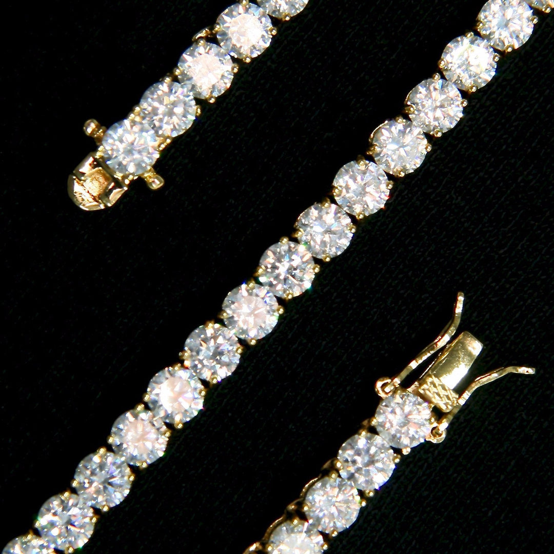 5mm Tennis Bracelet - 18K Yellow Gold · male-model