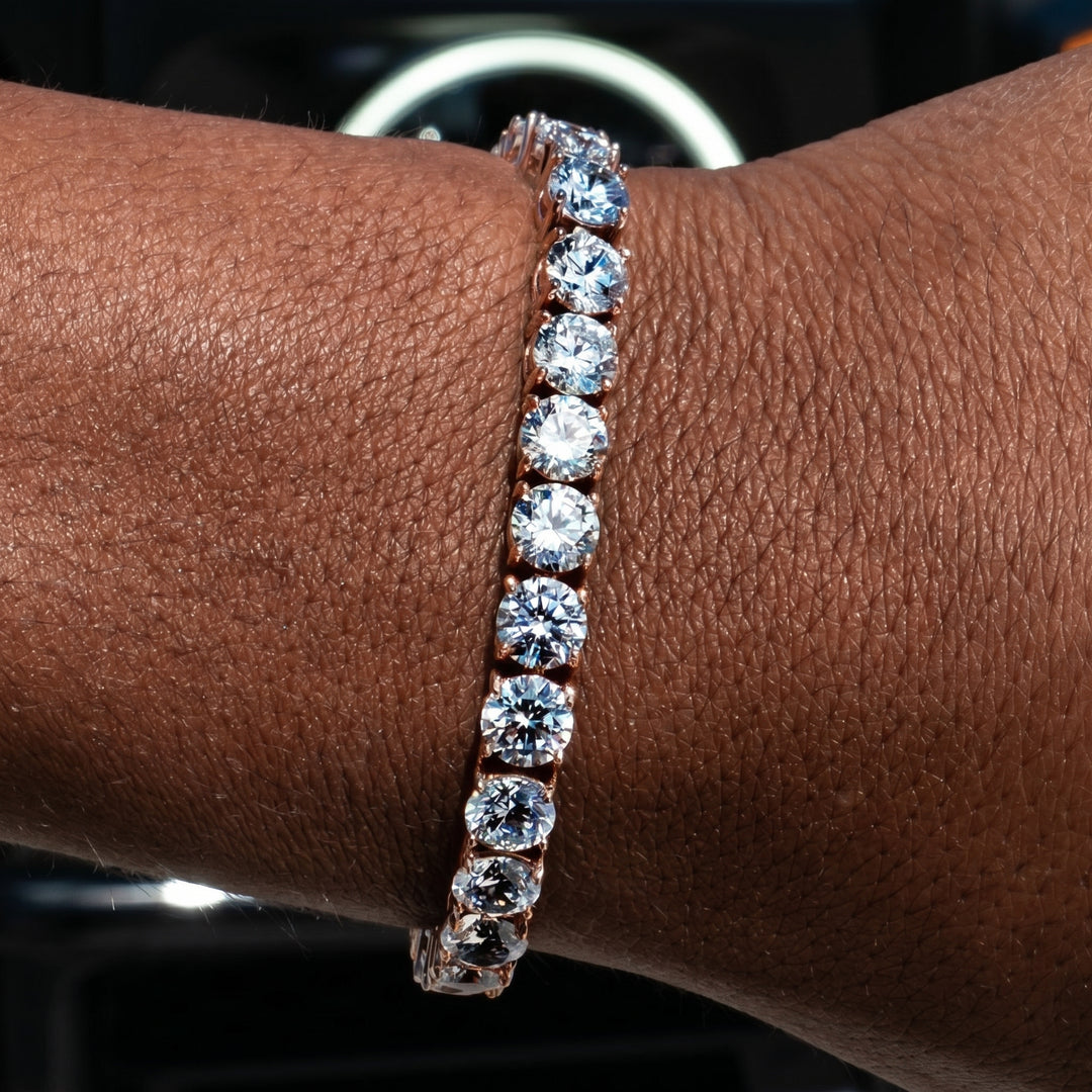 6mm Rose Gold Tennis Bracelet - 18K Rose Gold · male-model