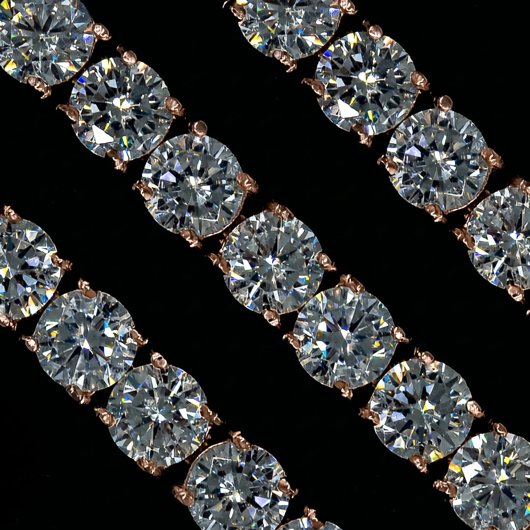 6mm Rose Gold Diamond Tennis Bracelet · female-model