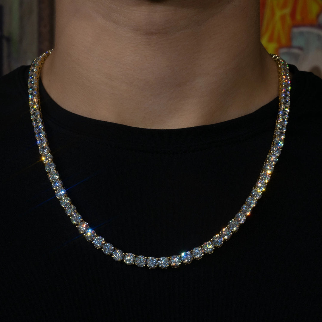 6mm Tennis Chain in 18K Yellow Gold