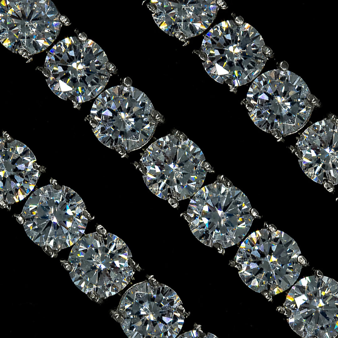 6mm White Gold Diamond Tennis Bracelet · female-model
