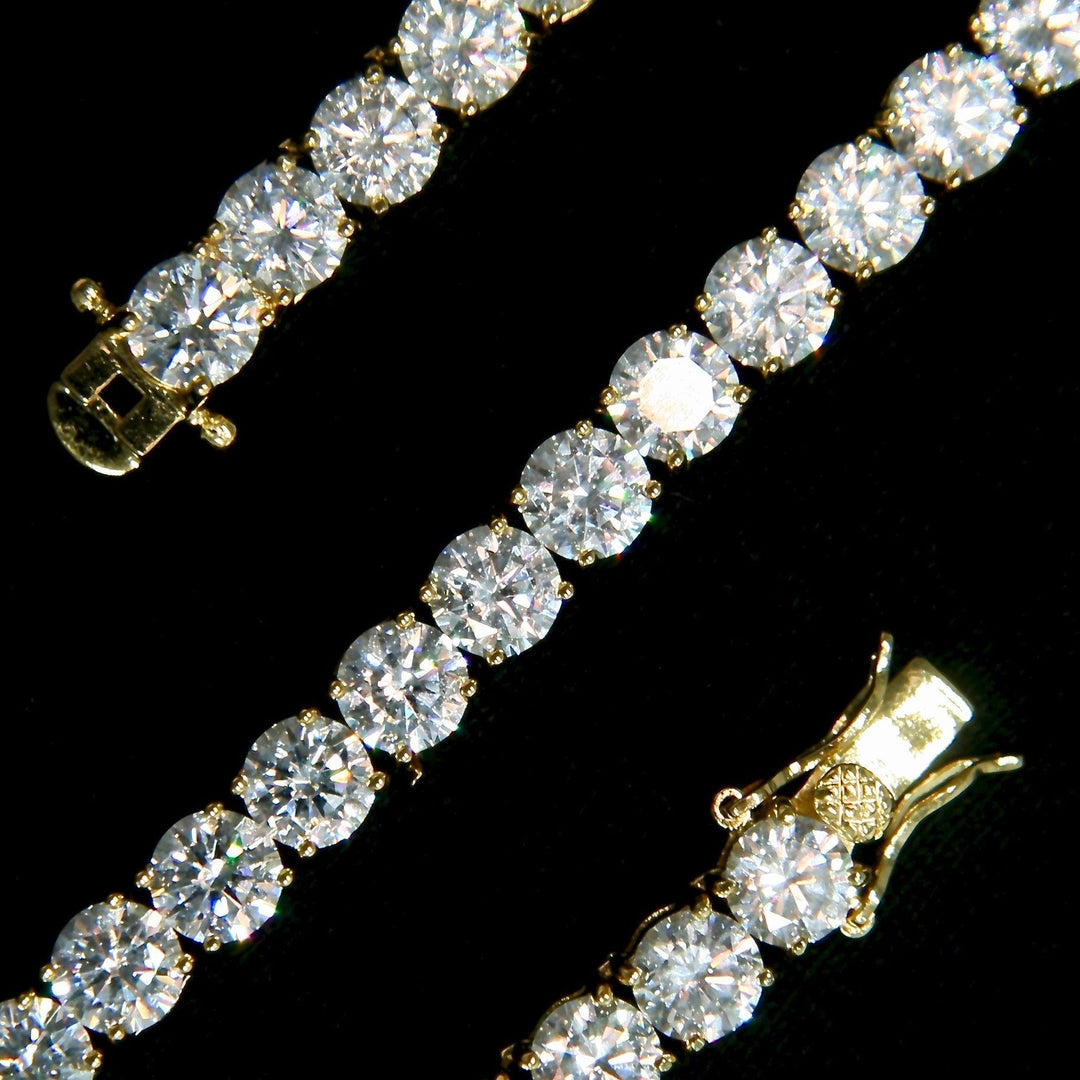 6mm Yellow Gold Tennis Bracelet - 18K Yellow Gold · male-model