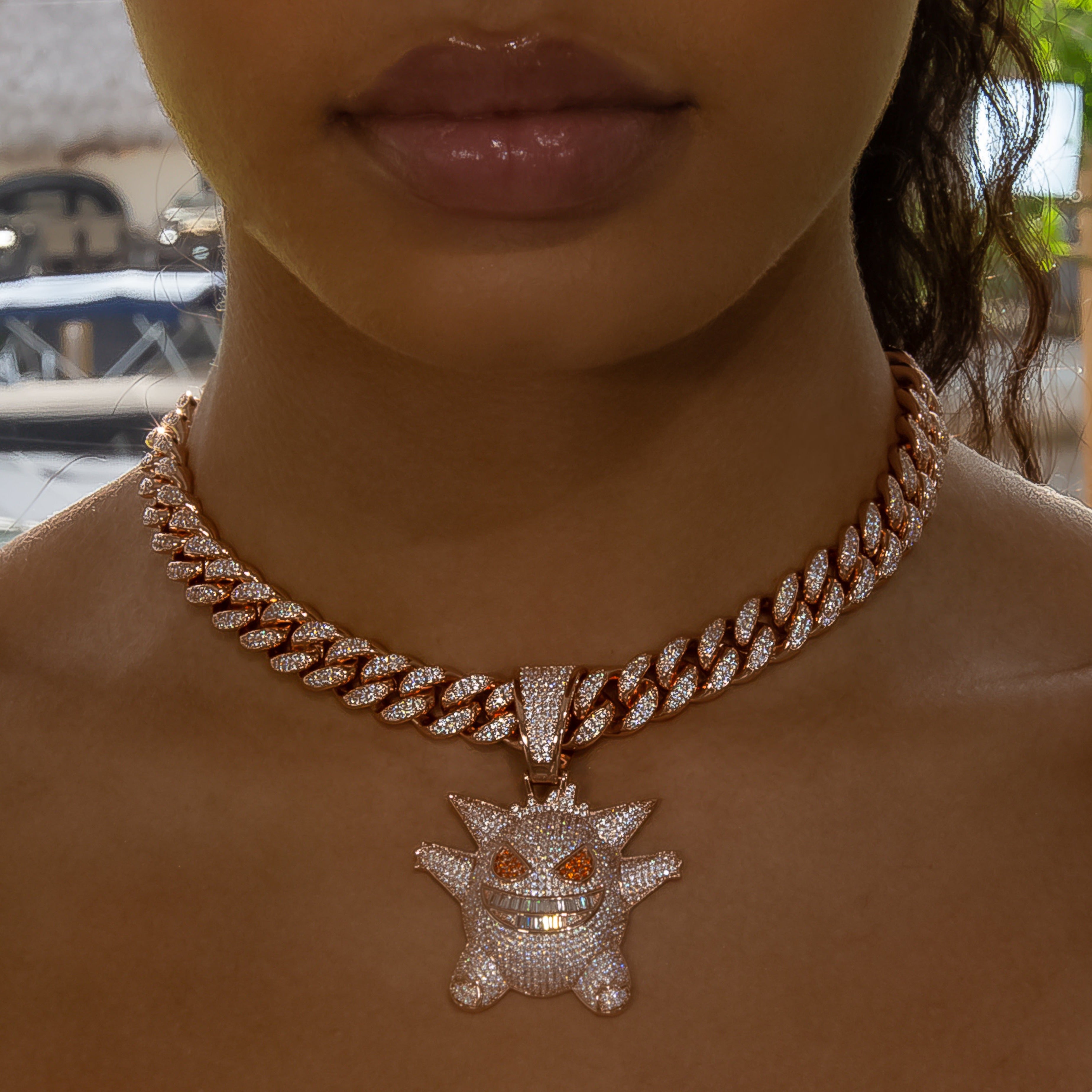 Iced Out Diamond Gengar - Rose Gold (view 3 of 9) · female-model