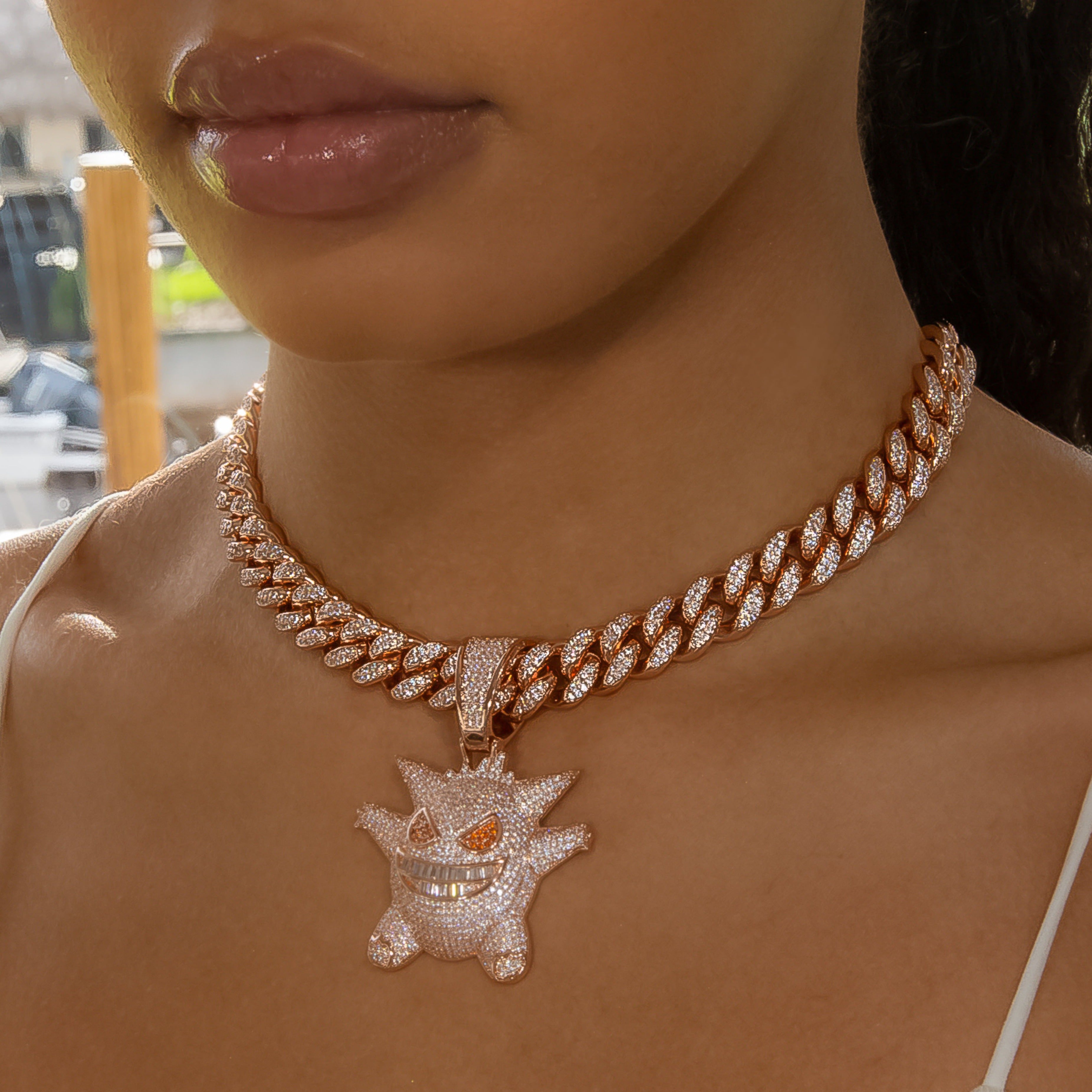 Iced Out Diamond Gengar - Rose Gold (view 7 of 9) · female-model