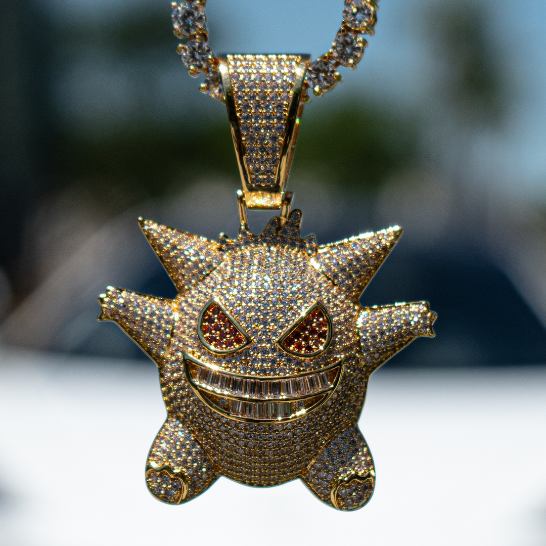 Iced Diamond Gengar - Yellow Gold (view 8 of 10) · female-model