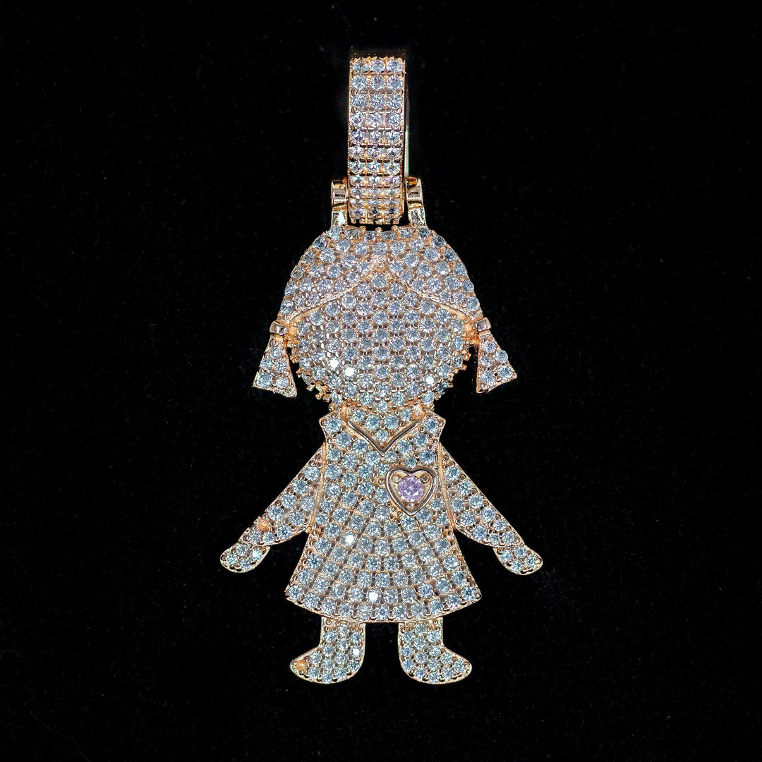 Diamond Girl / Daughter Pendant in Rose Gold | SKRT® · female-model
