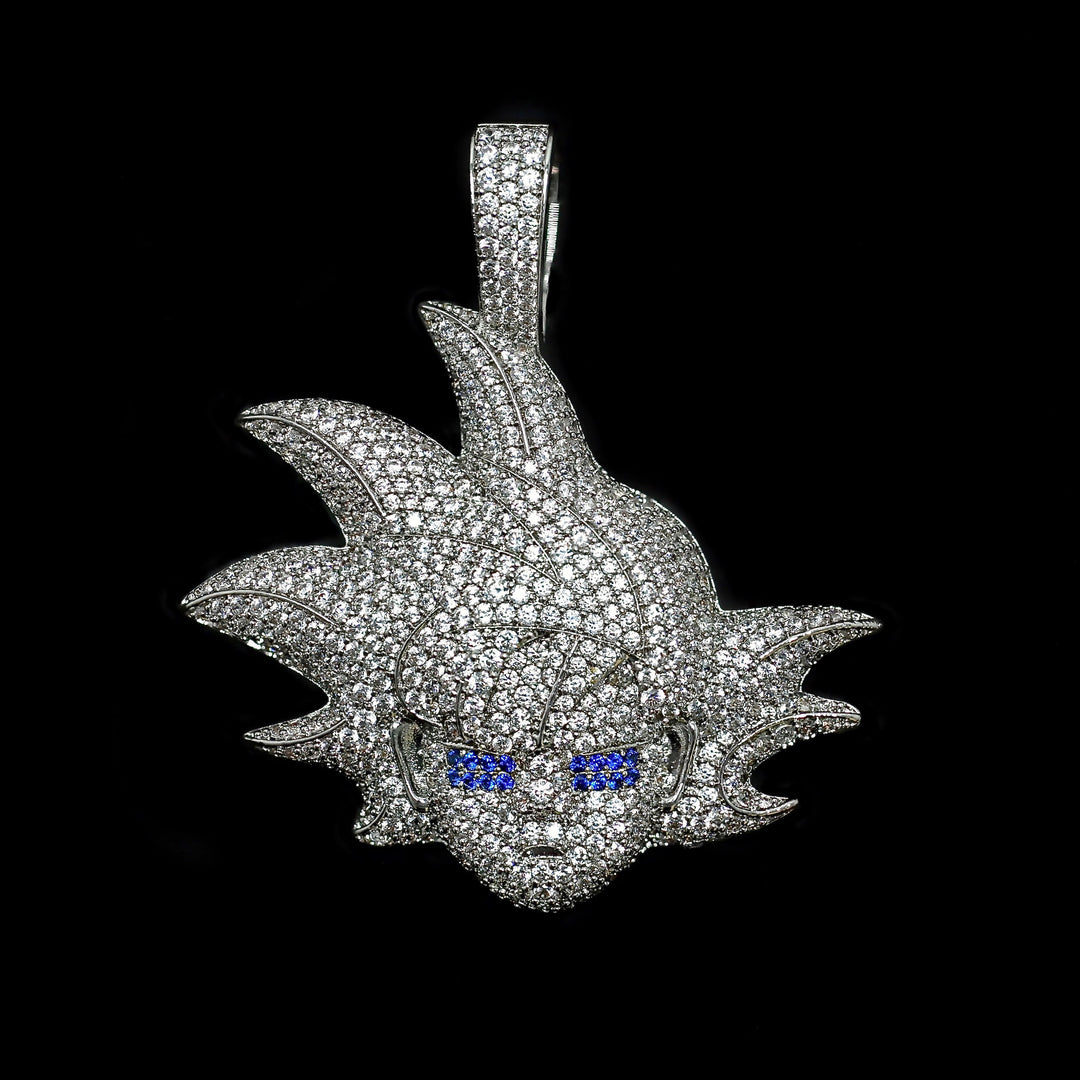 Iced Diamond Goku Warrior in White Gold (view 4 of 5) · female-model
