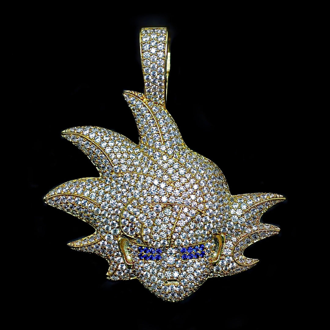 Iced Diamond Goku Warrior in Yellow Gold (view 4 of 4) · female-model