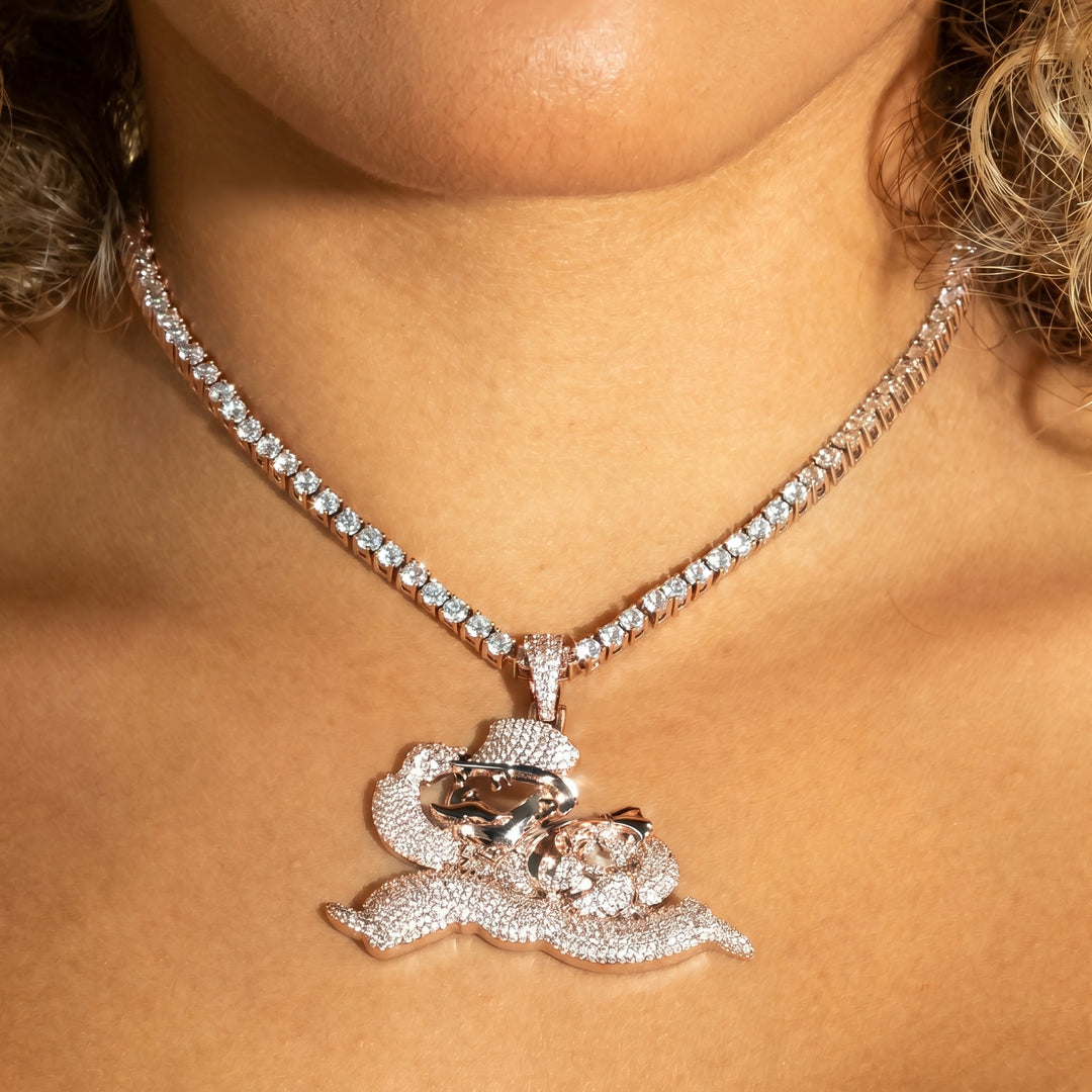 Iced Diamond Monopoly Man - Rose Gold (view 2 of 3) · female-model