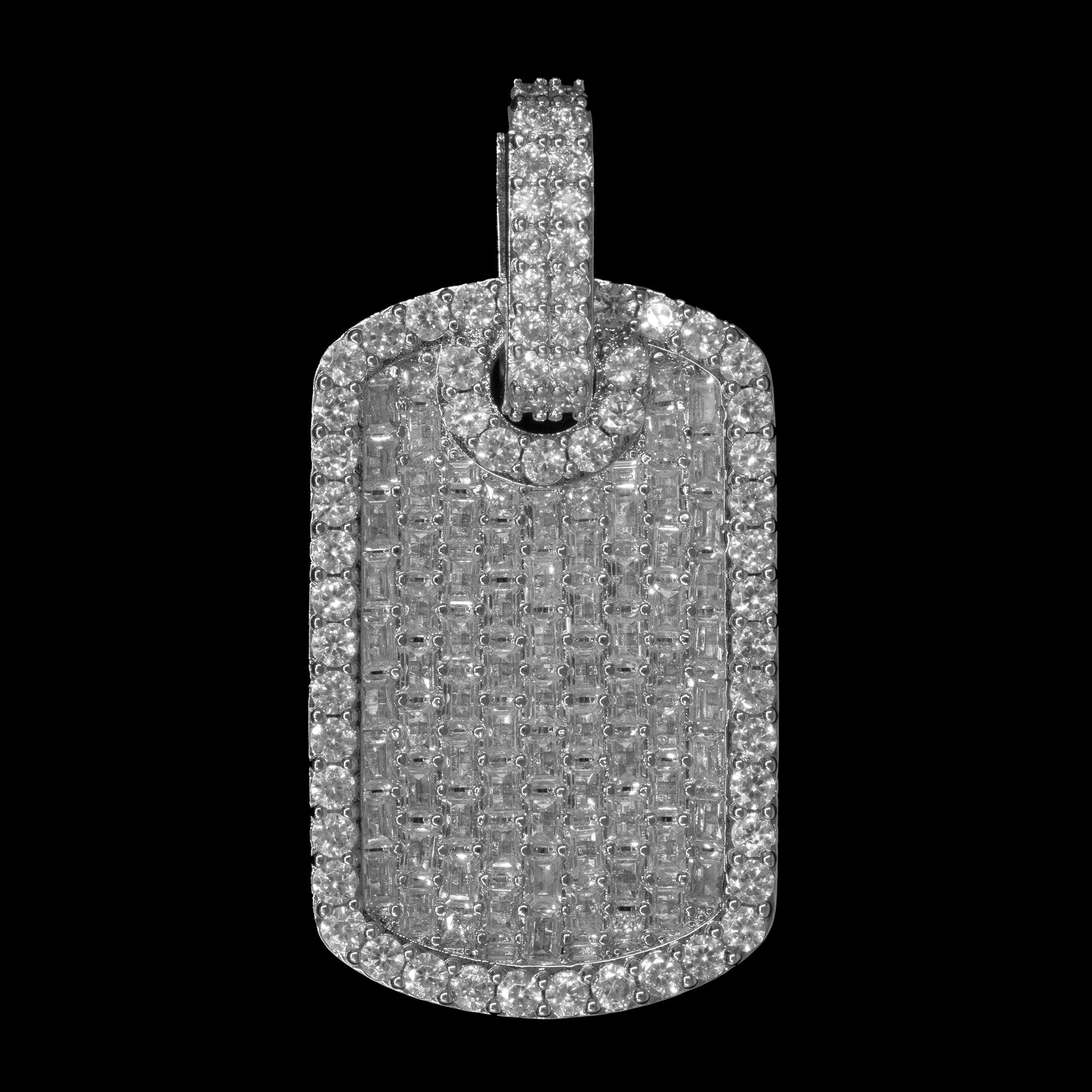 Dog Tag in White Gold | SKRT® · male-model
