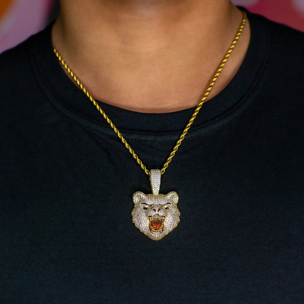 Iced Bear in Yellow Gold in 18K Yellow Gold | SKRT® · male-model