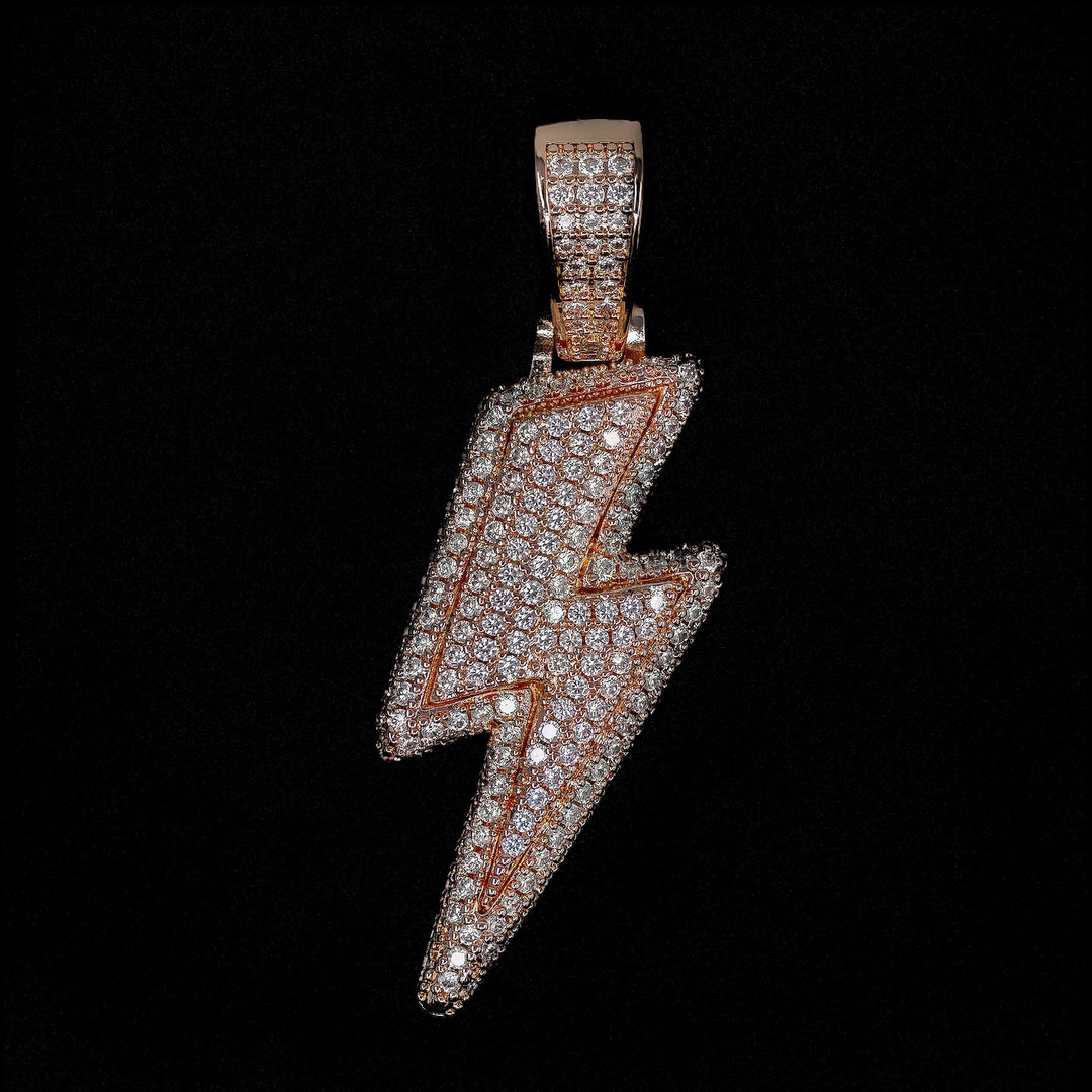 Iced Lightning Bolt in Rose Gold | SKRT® · male-model