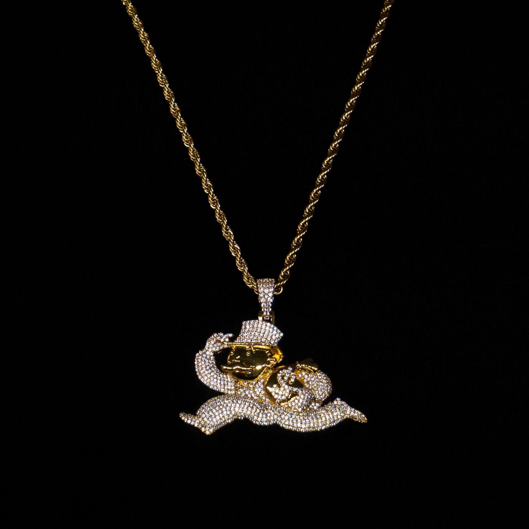 Iced Monopoly Man in Yellow Gold (view 3 of 5) · male-model