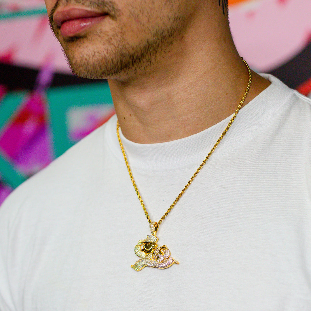 Iced Monopoly Man in Yellow Gold (view 5 of 5) · male-model