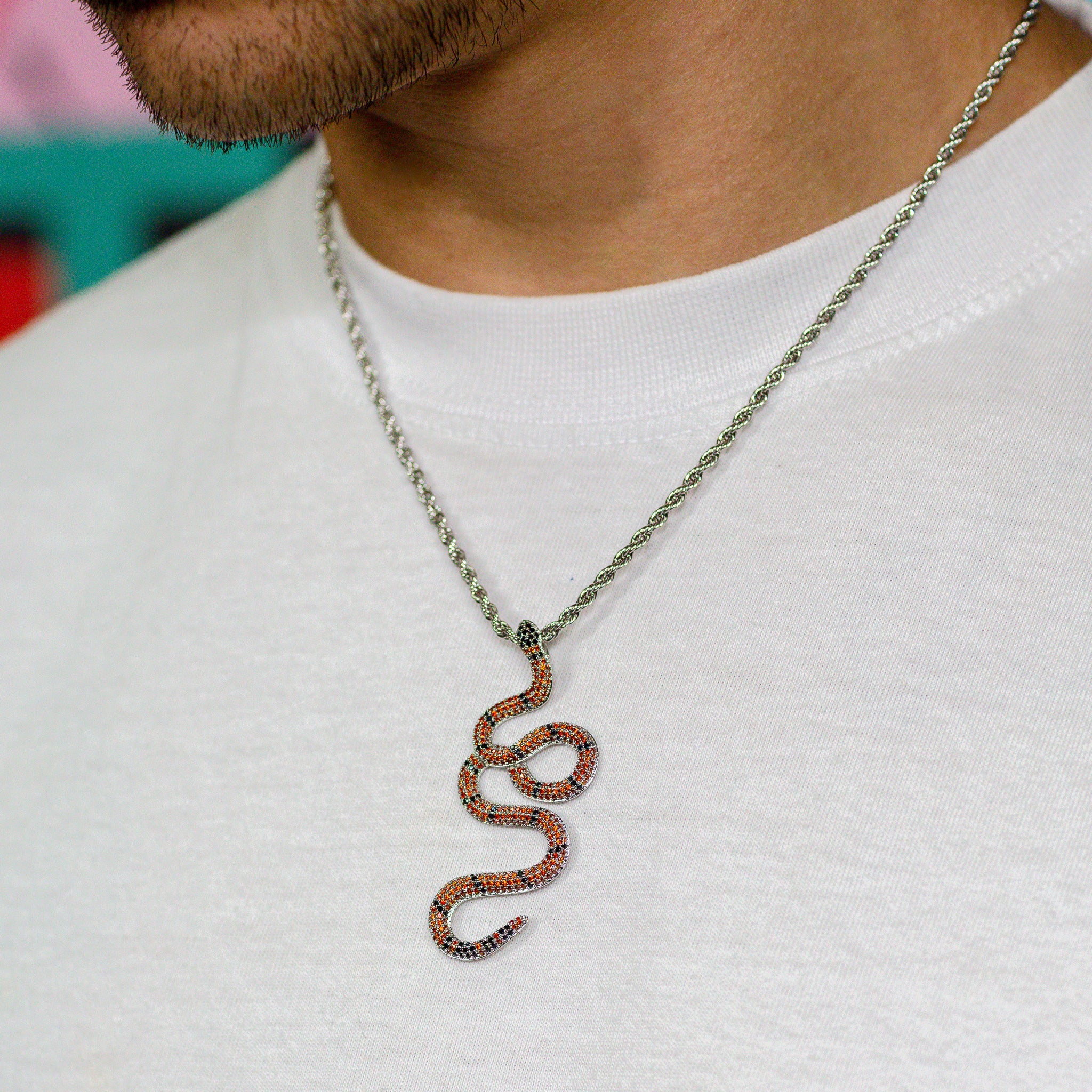 Iced Out Orange Snake (view 3 of 3) · male-model
