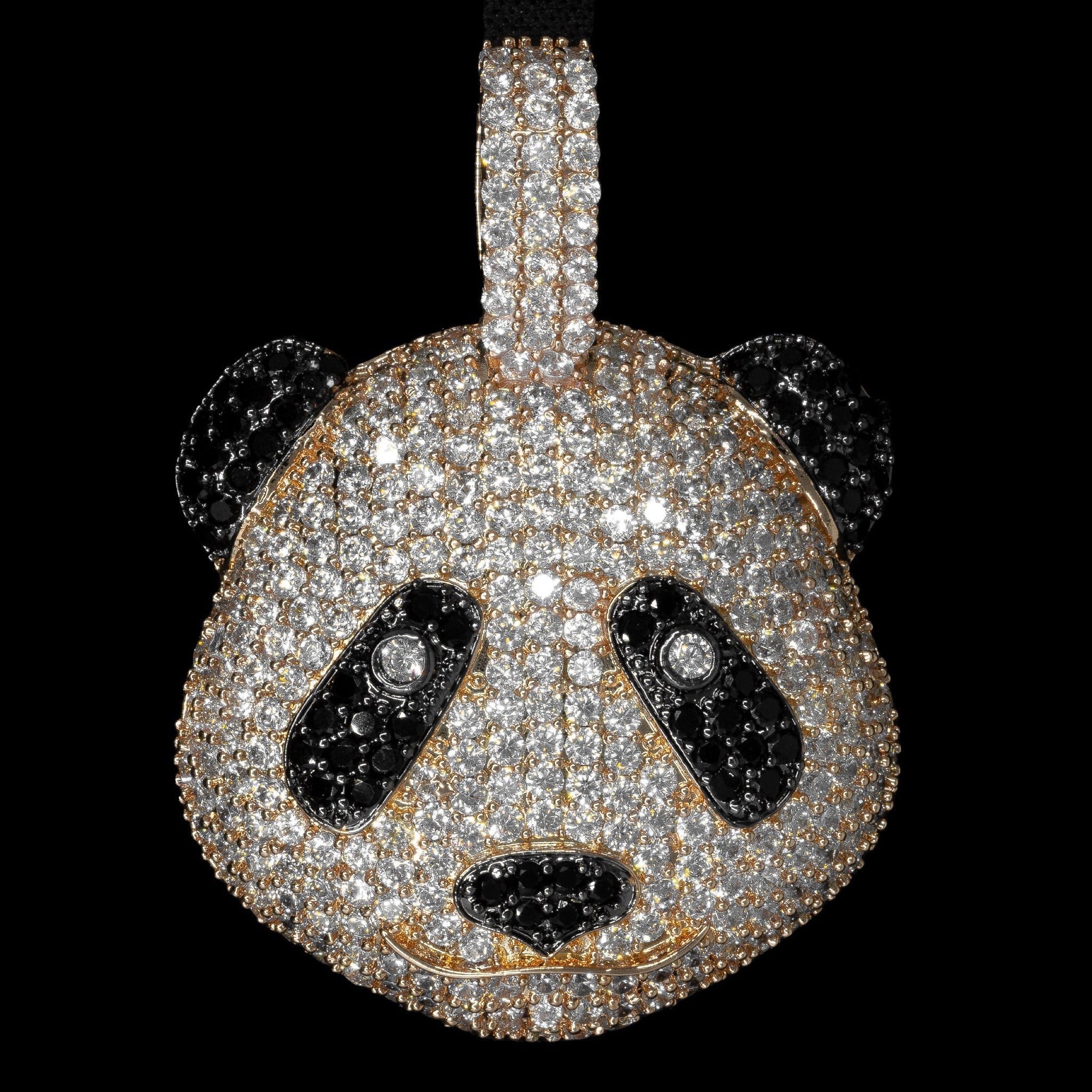 Iced Panda Pendant in Rose Gold · male-model