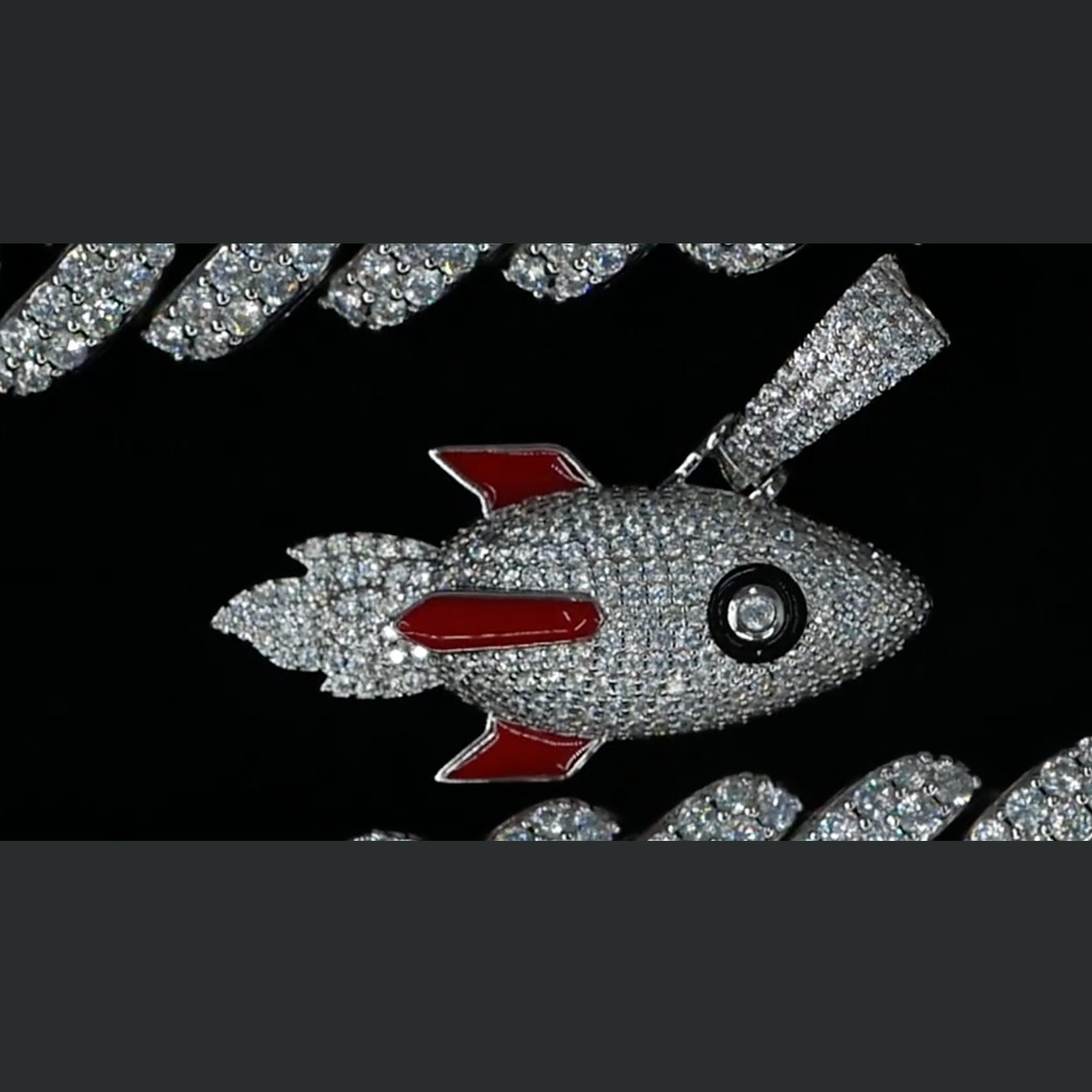 Iced Out Rocket in 18K White Gold - product image · male-model
