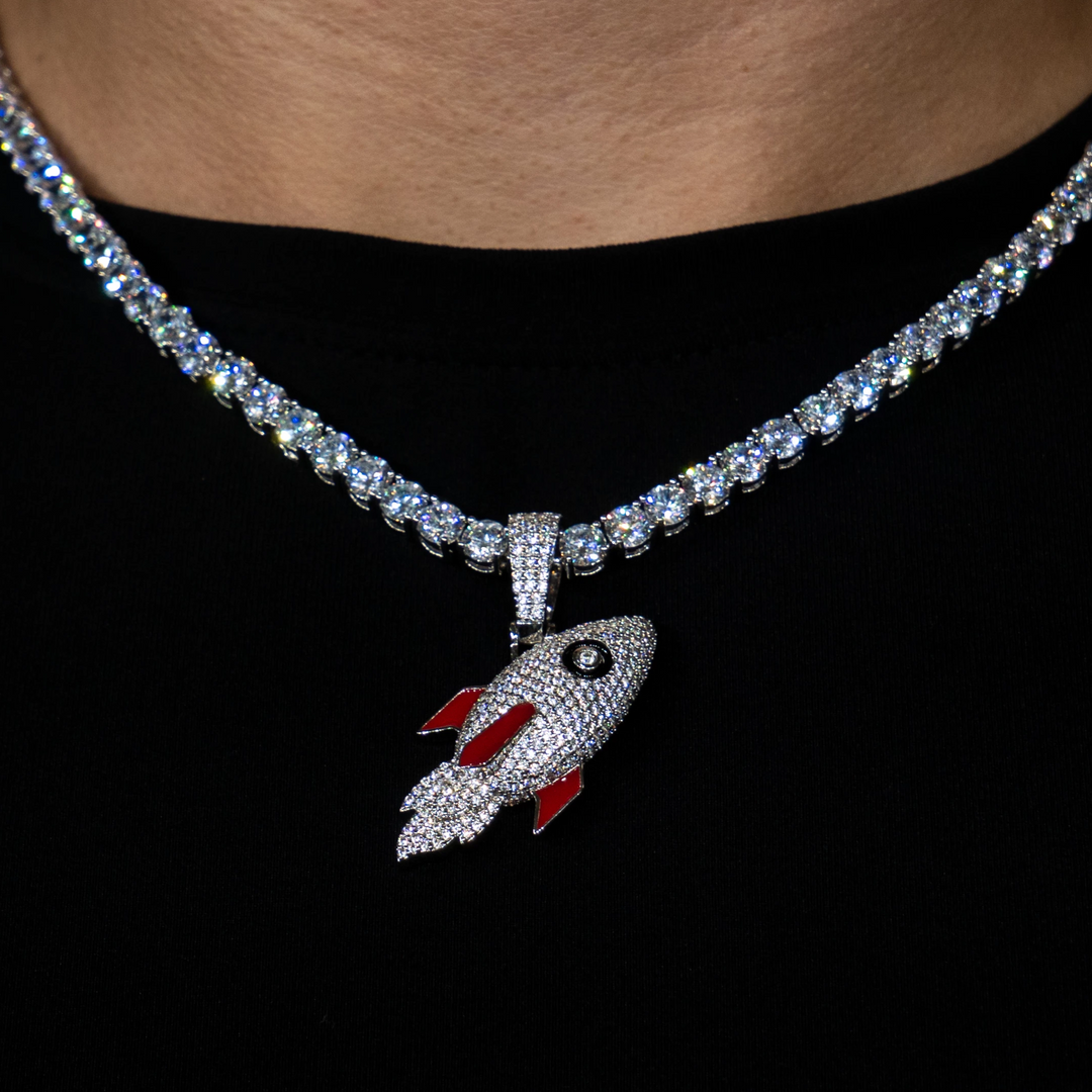 Iced Rocket in White Gold (view 5 of 6) · male-model