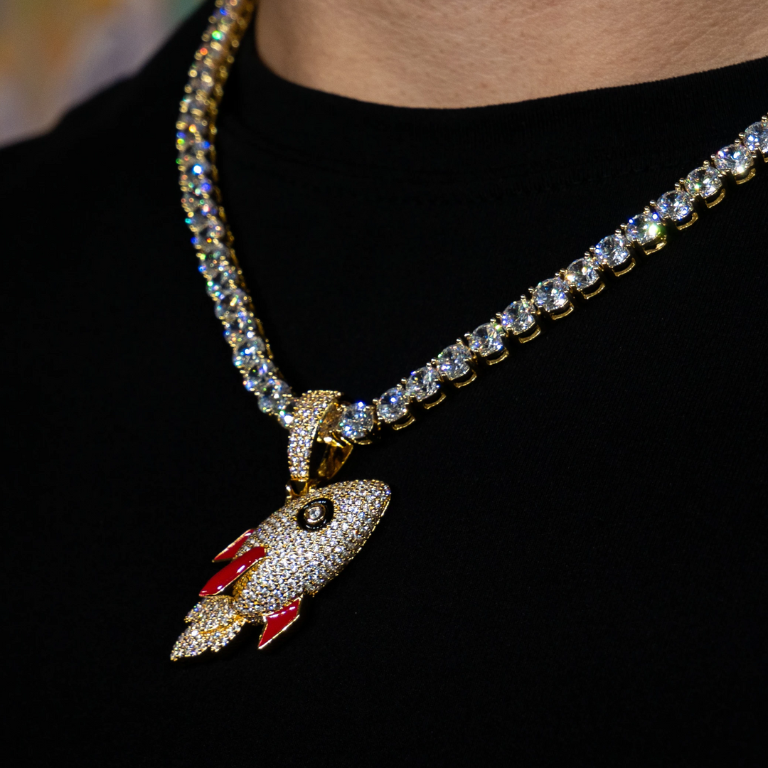 Iced Rocket in Yellow Gold (view 2 of 3) · male-model