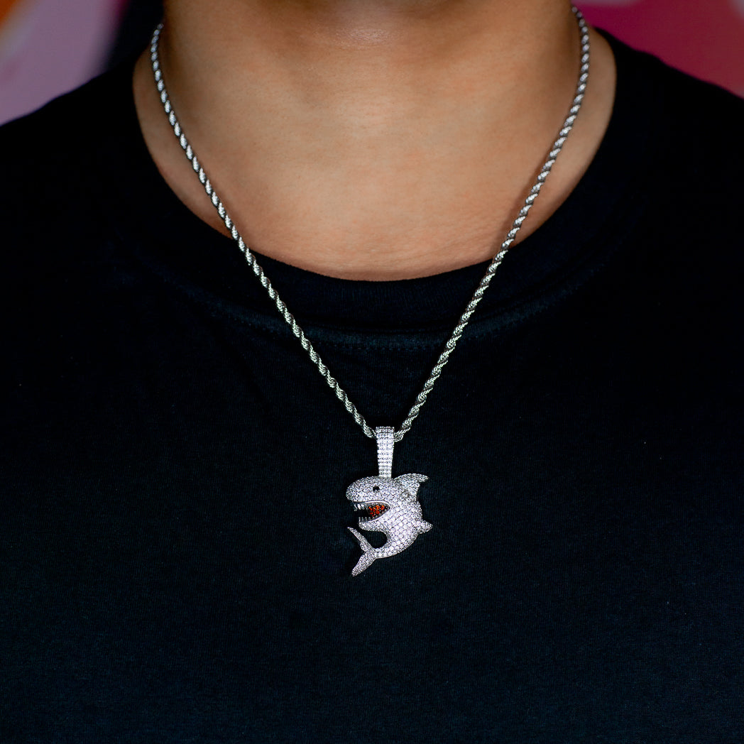 Iced Shark in White Gold | SKRT® · male-model