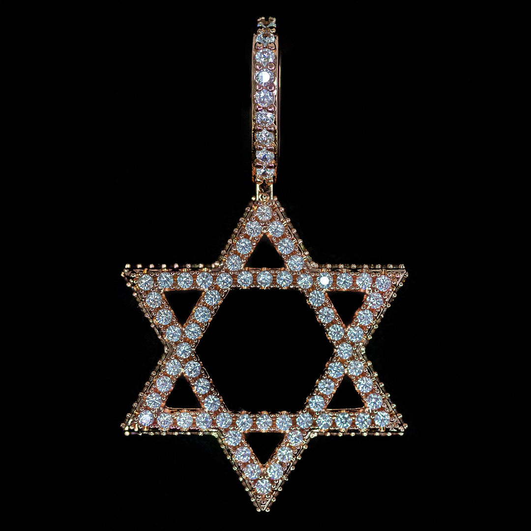 Iced Star of David in Rose Gold (view 2 of 3) · male-model