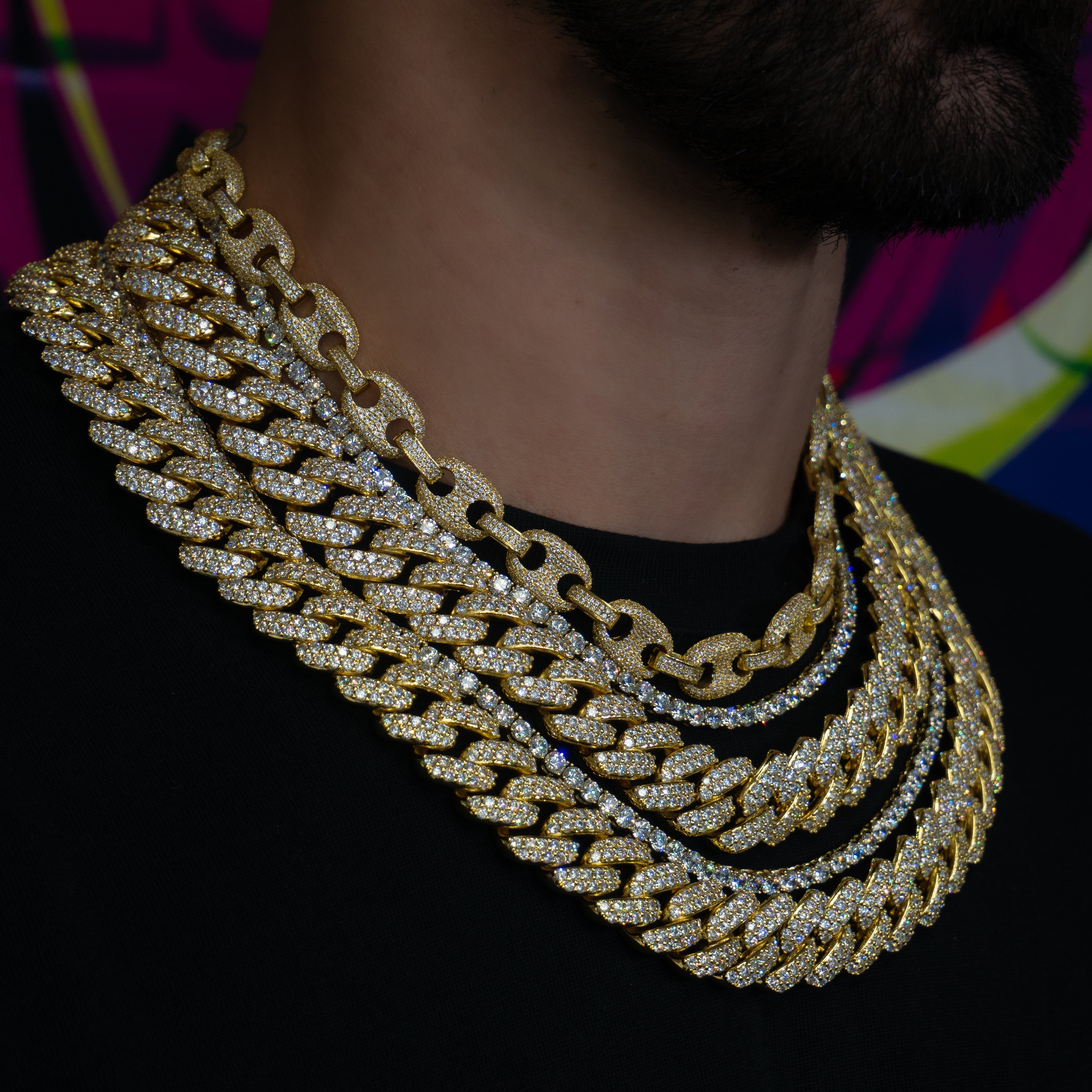 SKRT cuban link chain set with pendant