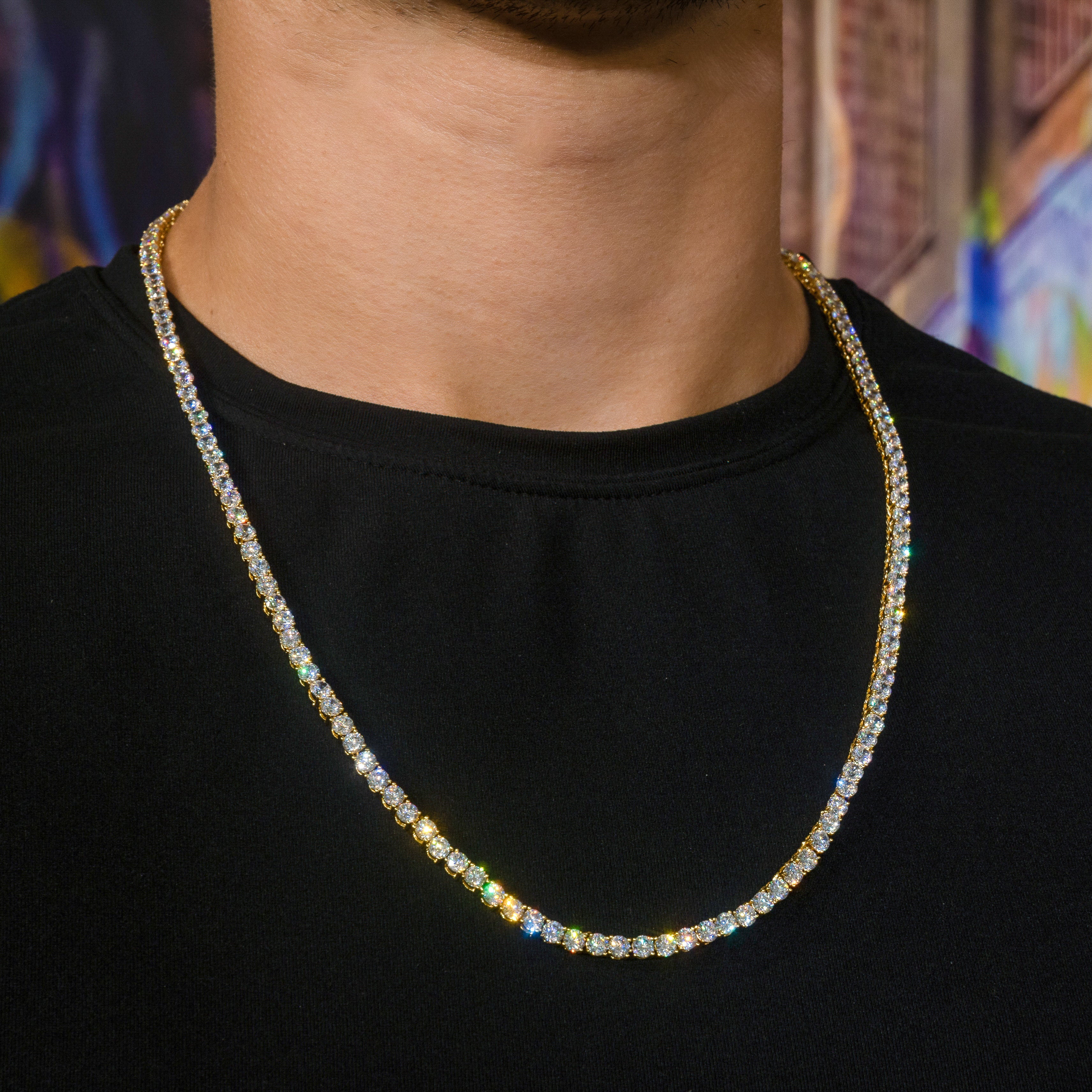 Chains collection — featuring 3mm Tennis Chain in 18K Yellow Gold