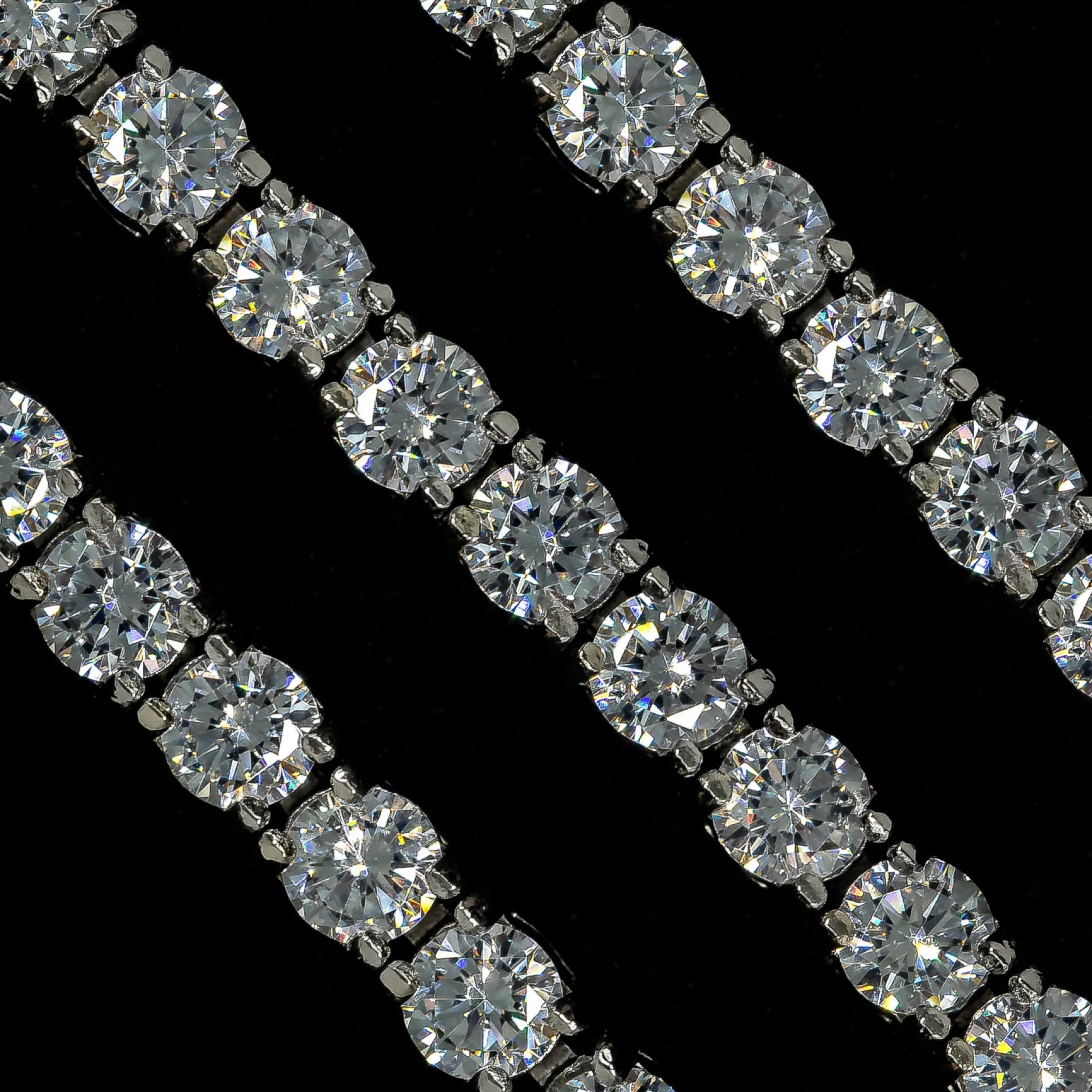 Iced out tennis choker in White Gold