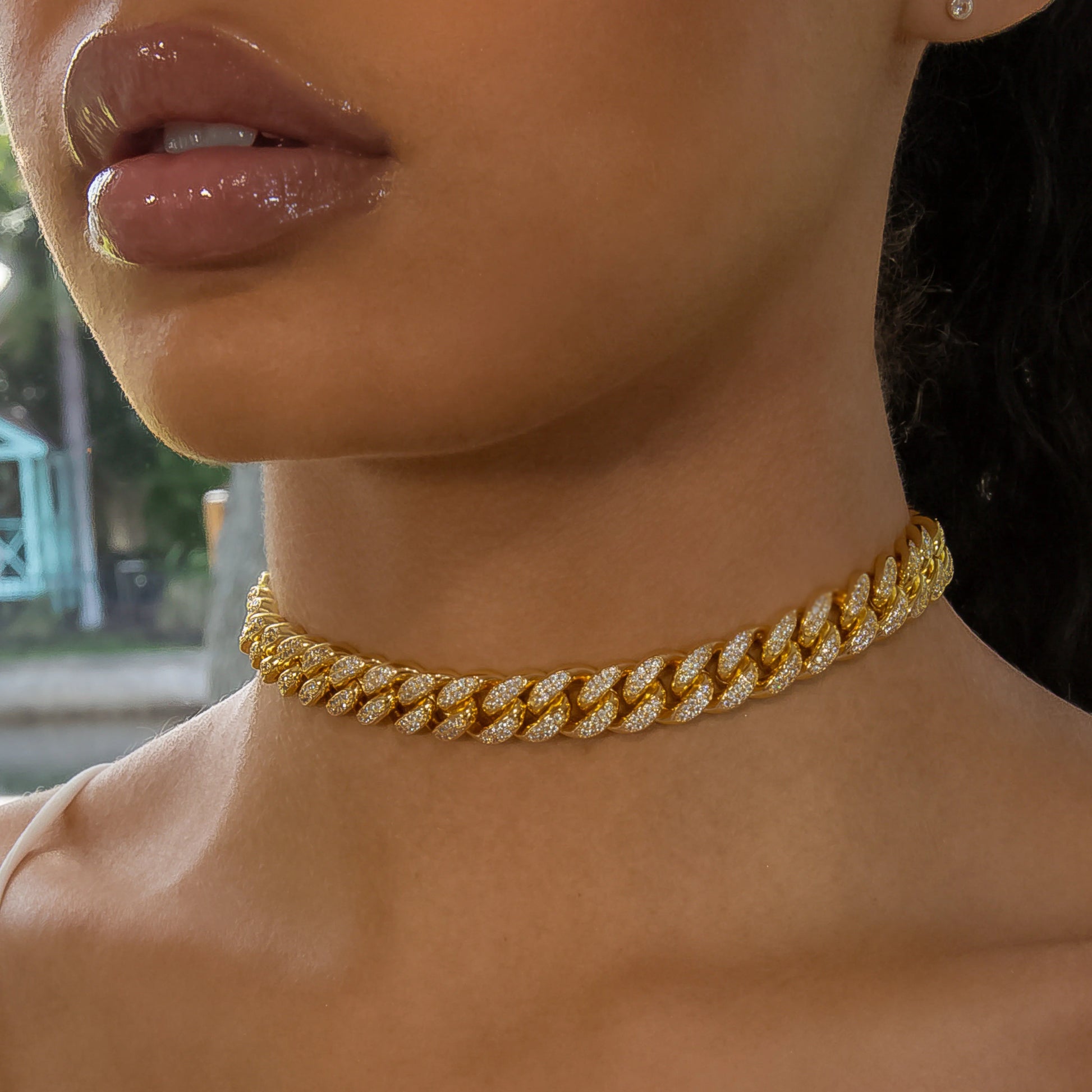 12mm Cuban Link Choker/ Necklace