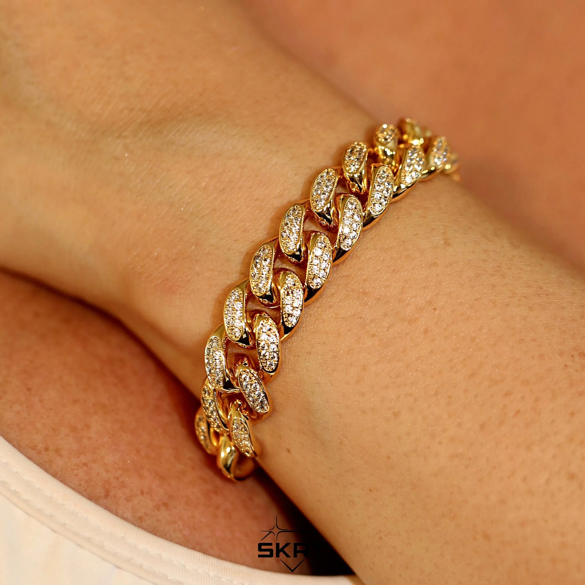 12mm Diamond Cuban Link Bracelet