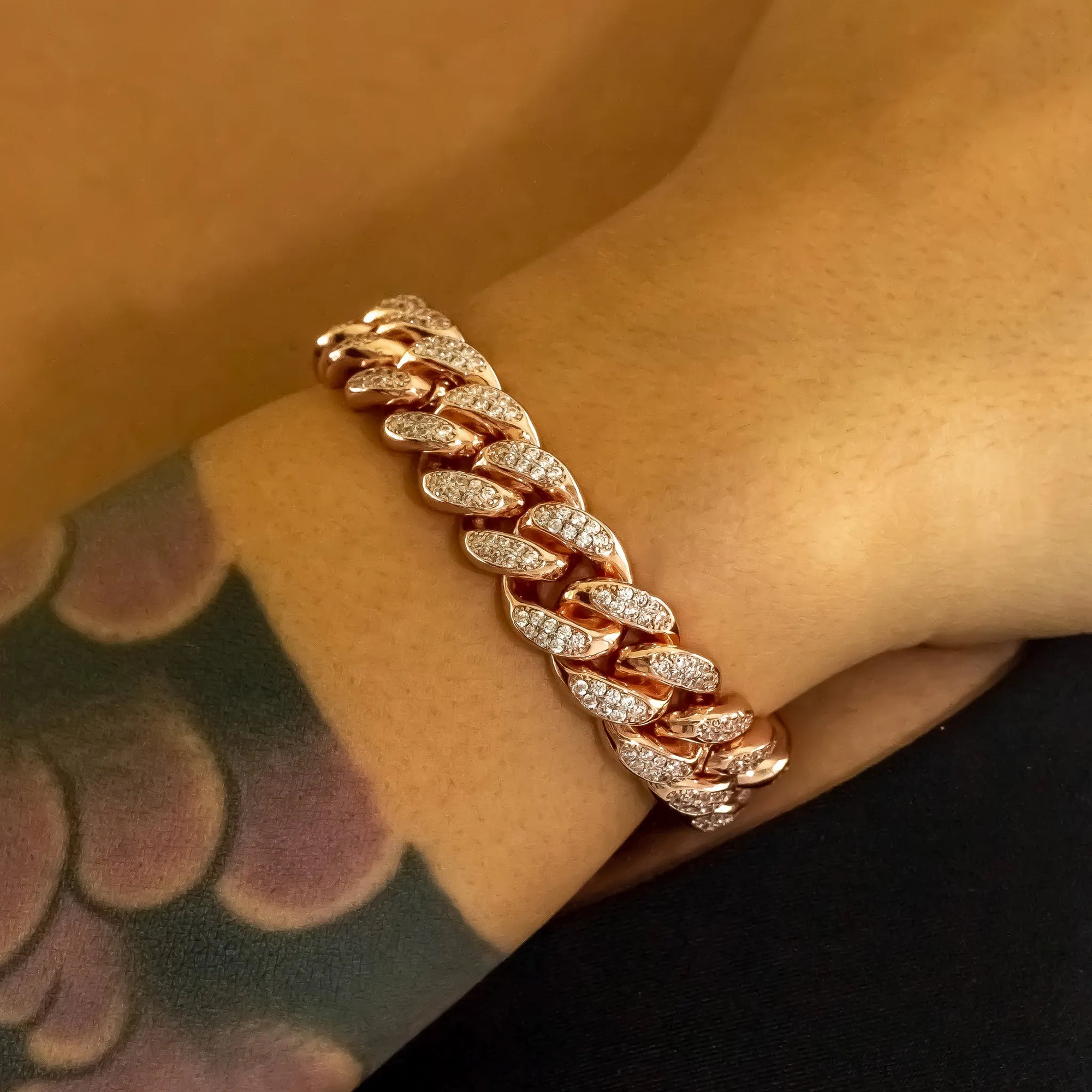 12mm Diamond Cuban Link Bracelet