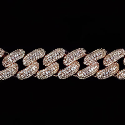 SKRT rose gold bugatti link studio shot · female-model