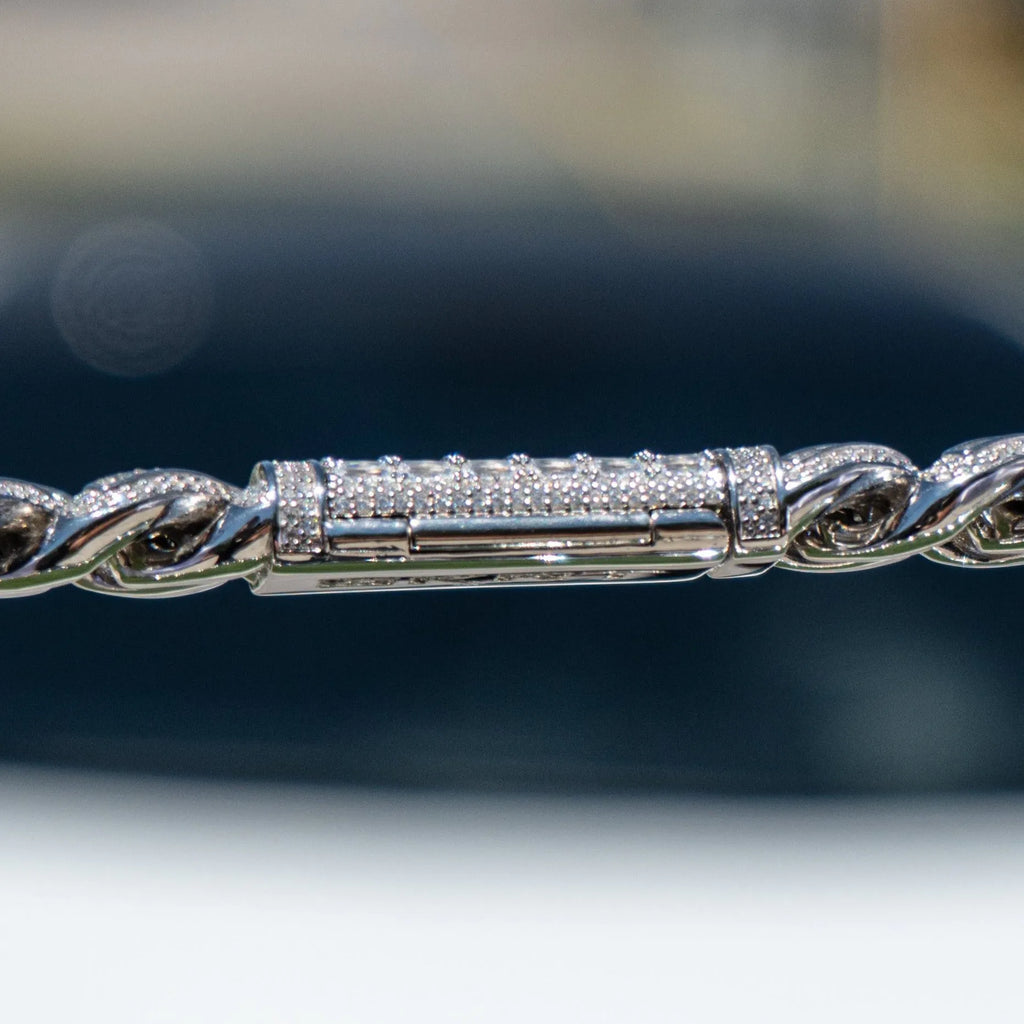 18mm White Gold Bugatti Link Bracelet