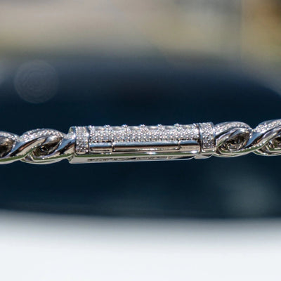 18mm White Gold Bugatti Link Bracelet · male-model