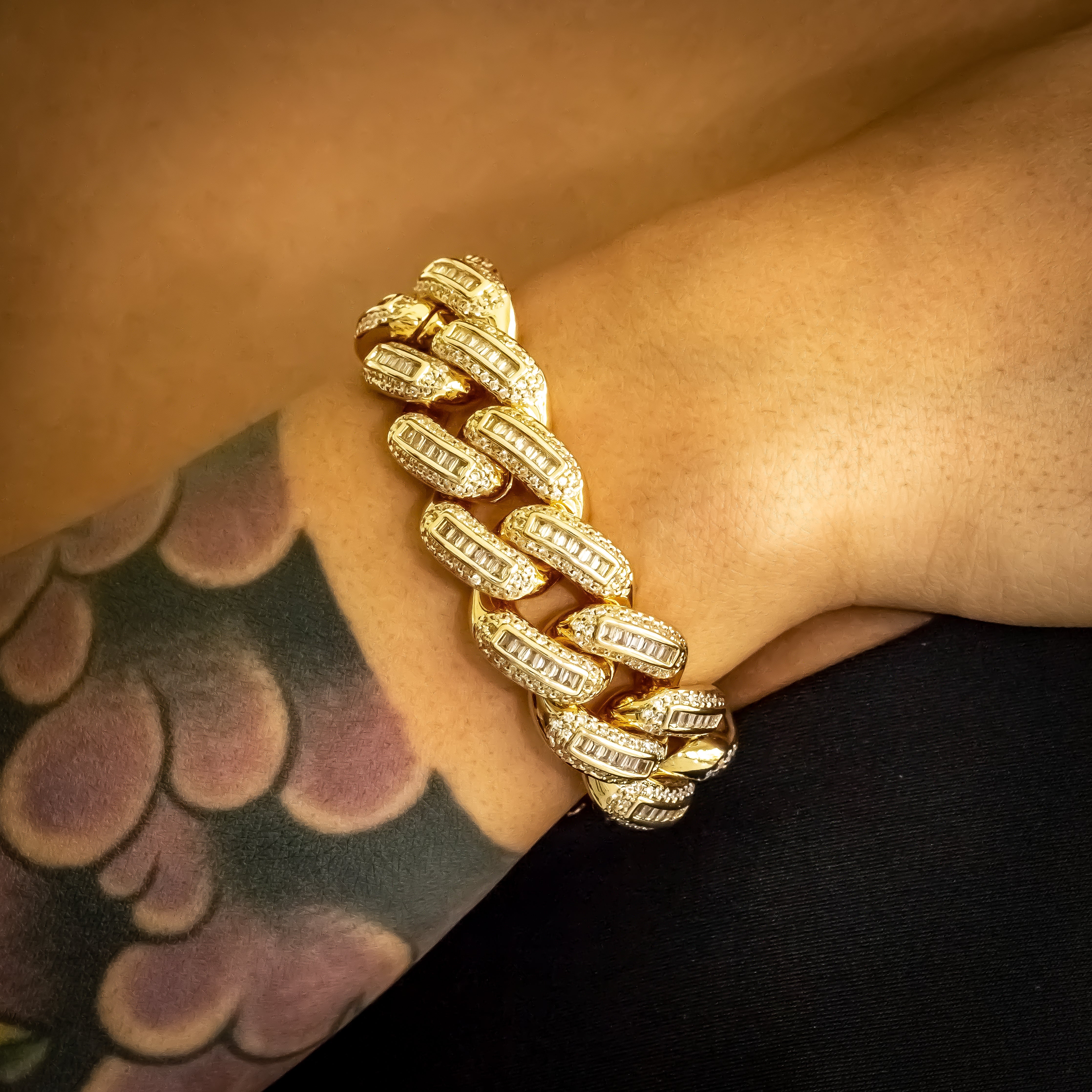 18mm Yellow Gold Bugatti Link Bracelet (view 3 of 3) · male-model