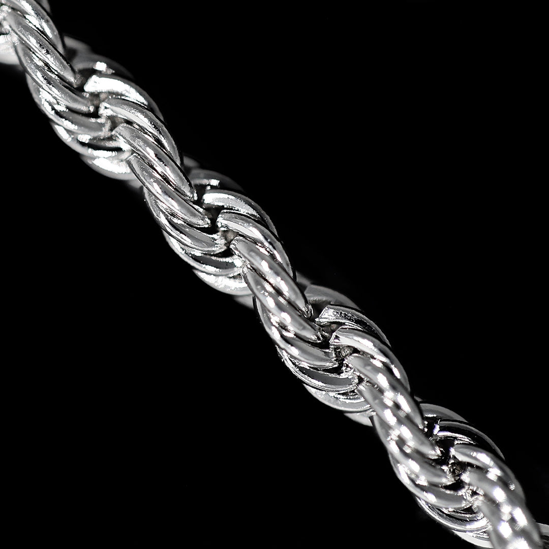 3mm Rope Chain - 18K White Gold · male-model
